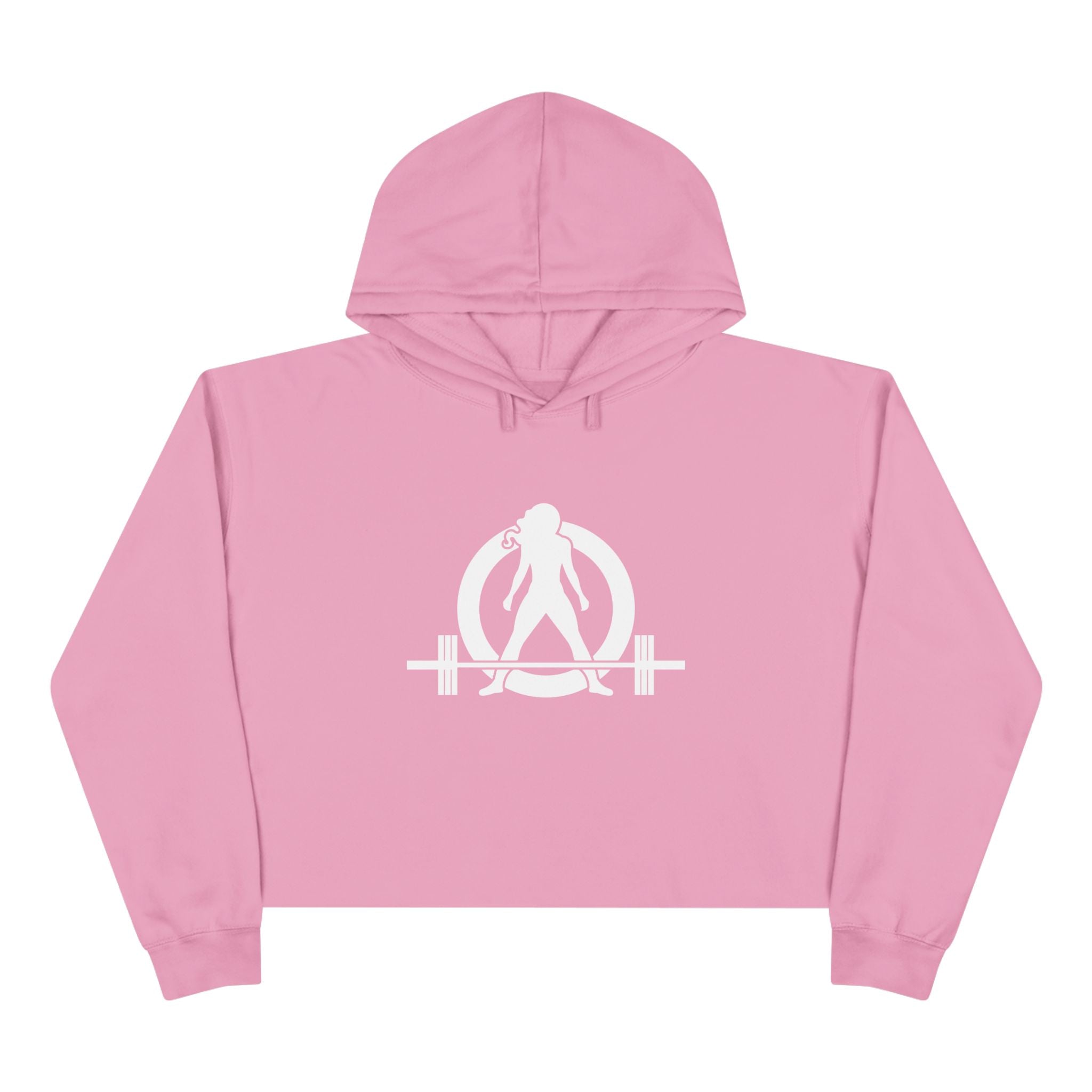 Empowered Crop Hoodie – For Strong Women Who Lift - White Classic Logo