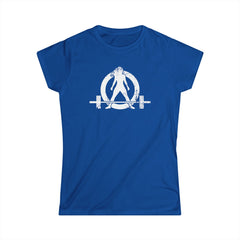 I DON'T WANT TO LOOK SKINNY I WANT TO LOOK LIKE I CAN KICK YOUR ASS - Women's Softstyle Tee - Distressed White Logo