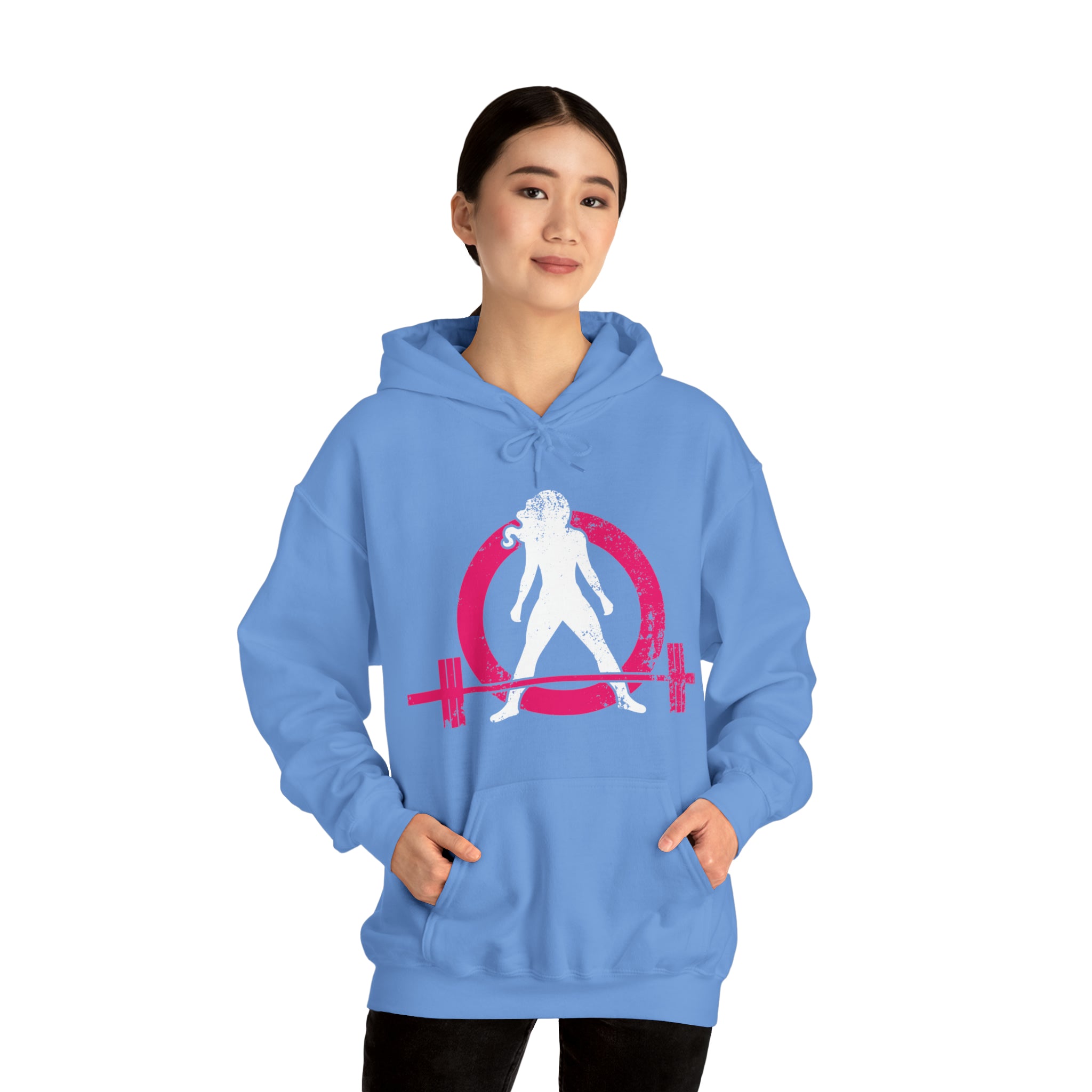 Classic Hoodie (Best Seller) - Unisex Heavy Blend Hooded Sweatshirt - Color Distressed Logo - Plain Back
