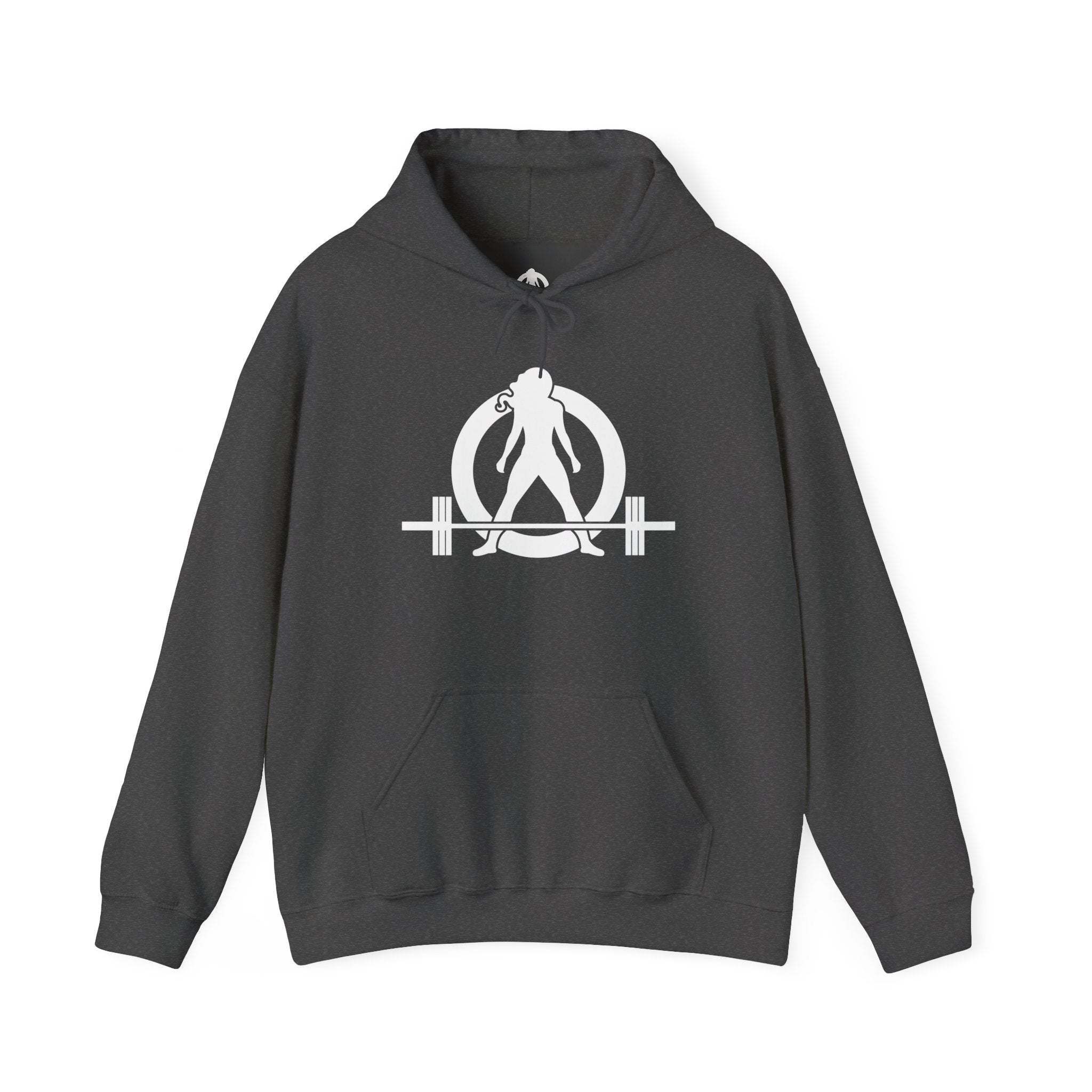Lift Heavy Run Fast - Unisex Heavy Blend Hooded Sweatshirt - Front White & Back Logo