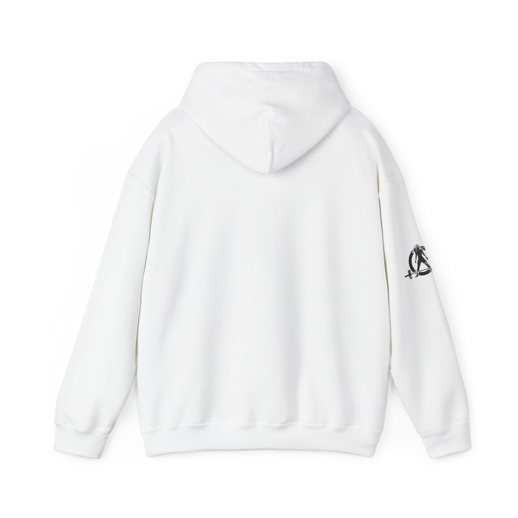 Lift Like.A Girl - Unisex Heavy Blend Hooded Sweatshirt - Black Logo on Front & Right Sleeve