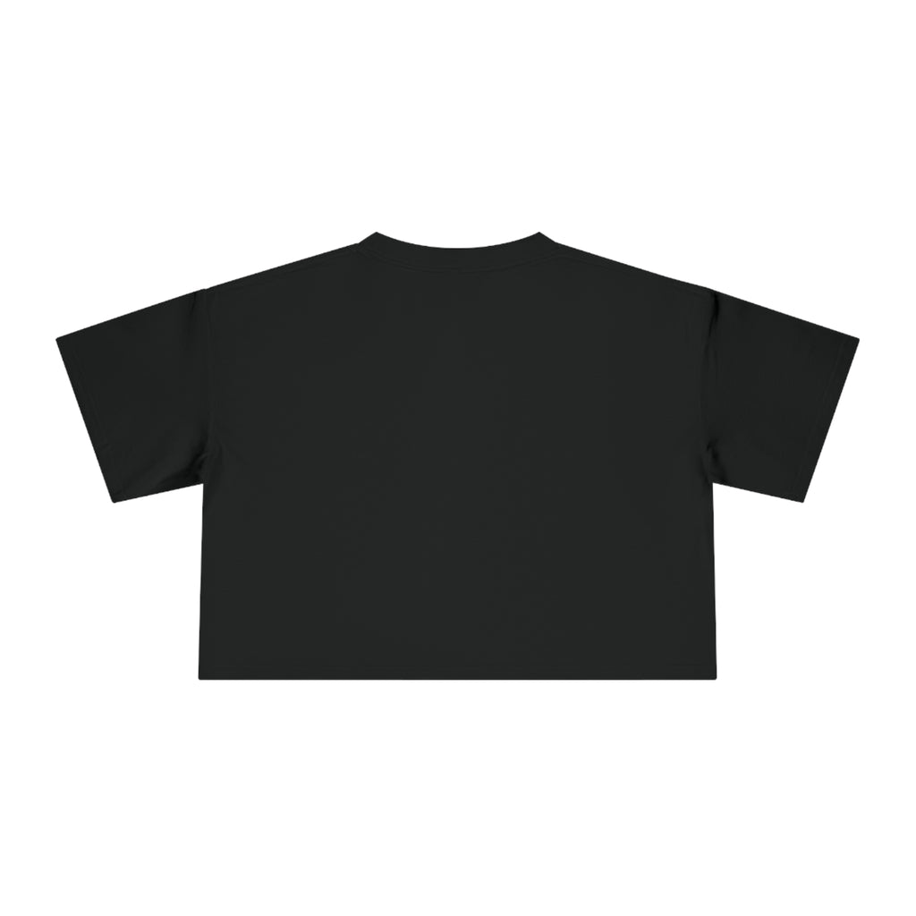 Lift Like A Girl - Women's Crop Tee - Black - Front White Logo