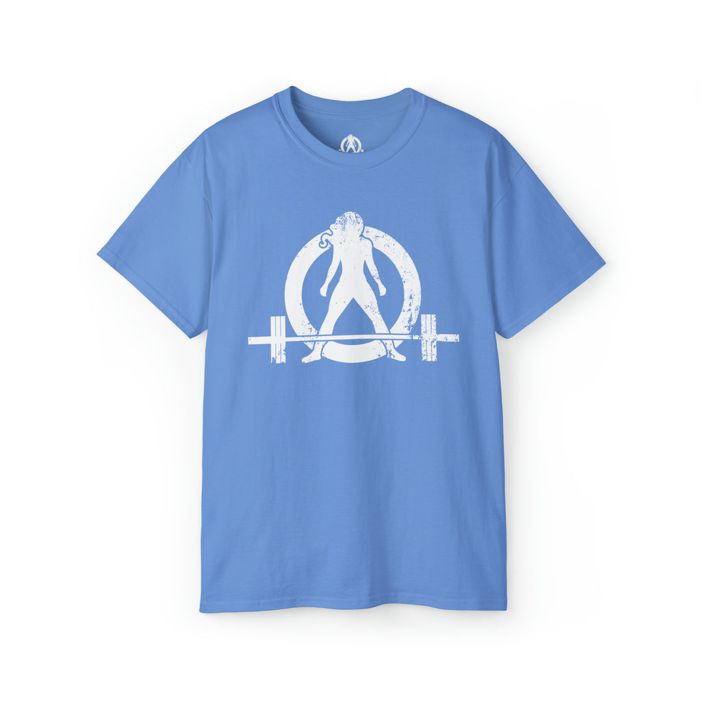 Strong Not Skinny - Unisex Ultra Cotton Tee - White Distressed Logo