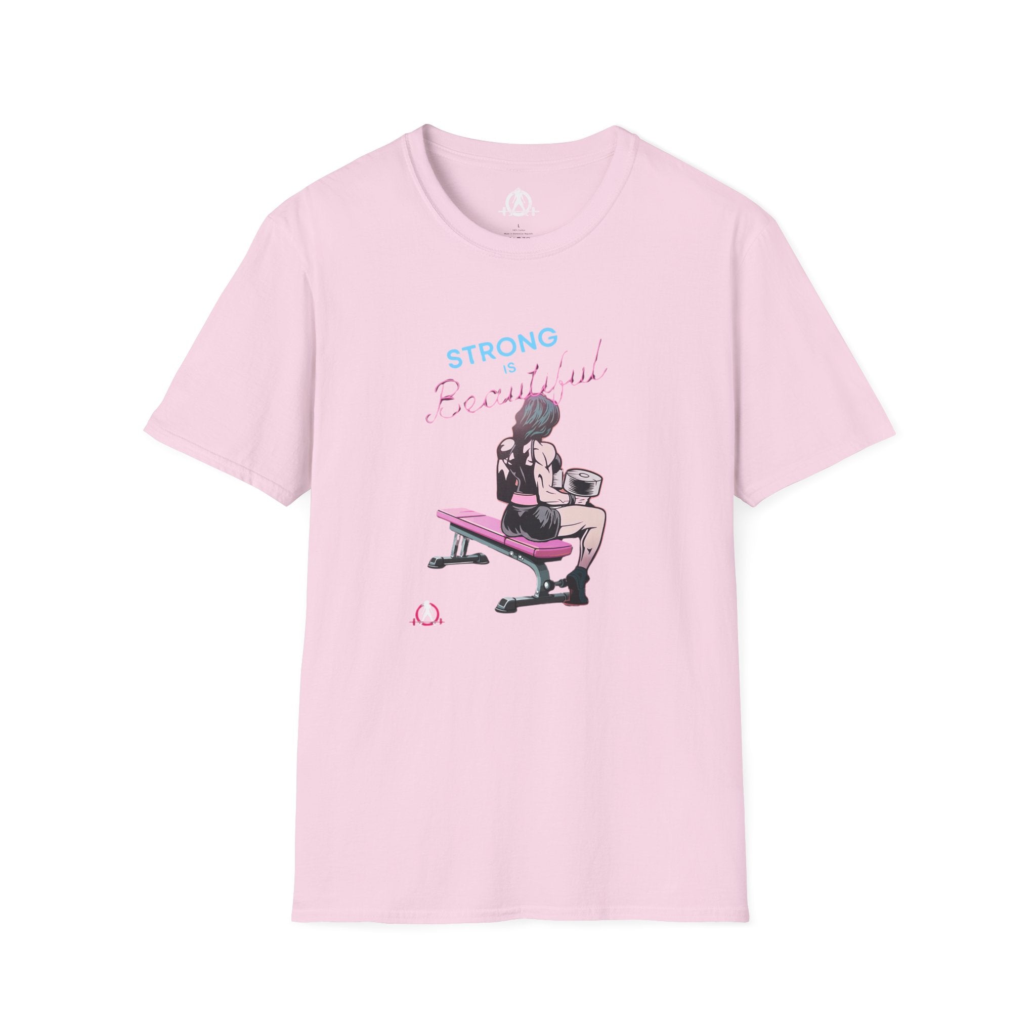 Strong Is Beautiful - Comic - Unisex Softstyle T-Shirt - White Print on Front Plain Back