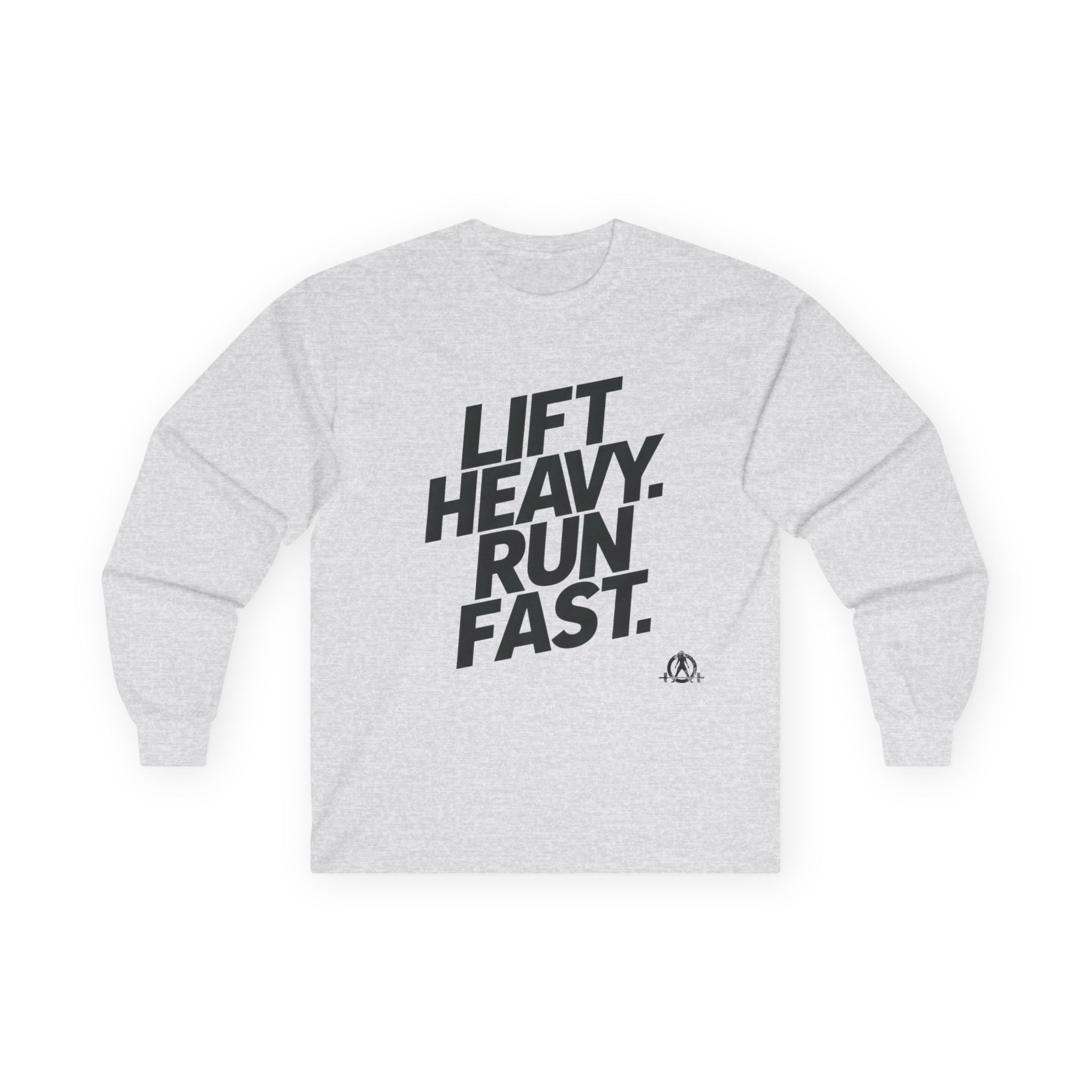Lift Heavy Run Fast - Ultra Cotton Long Sleeve Tee - Black Logo Front