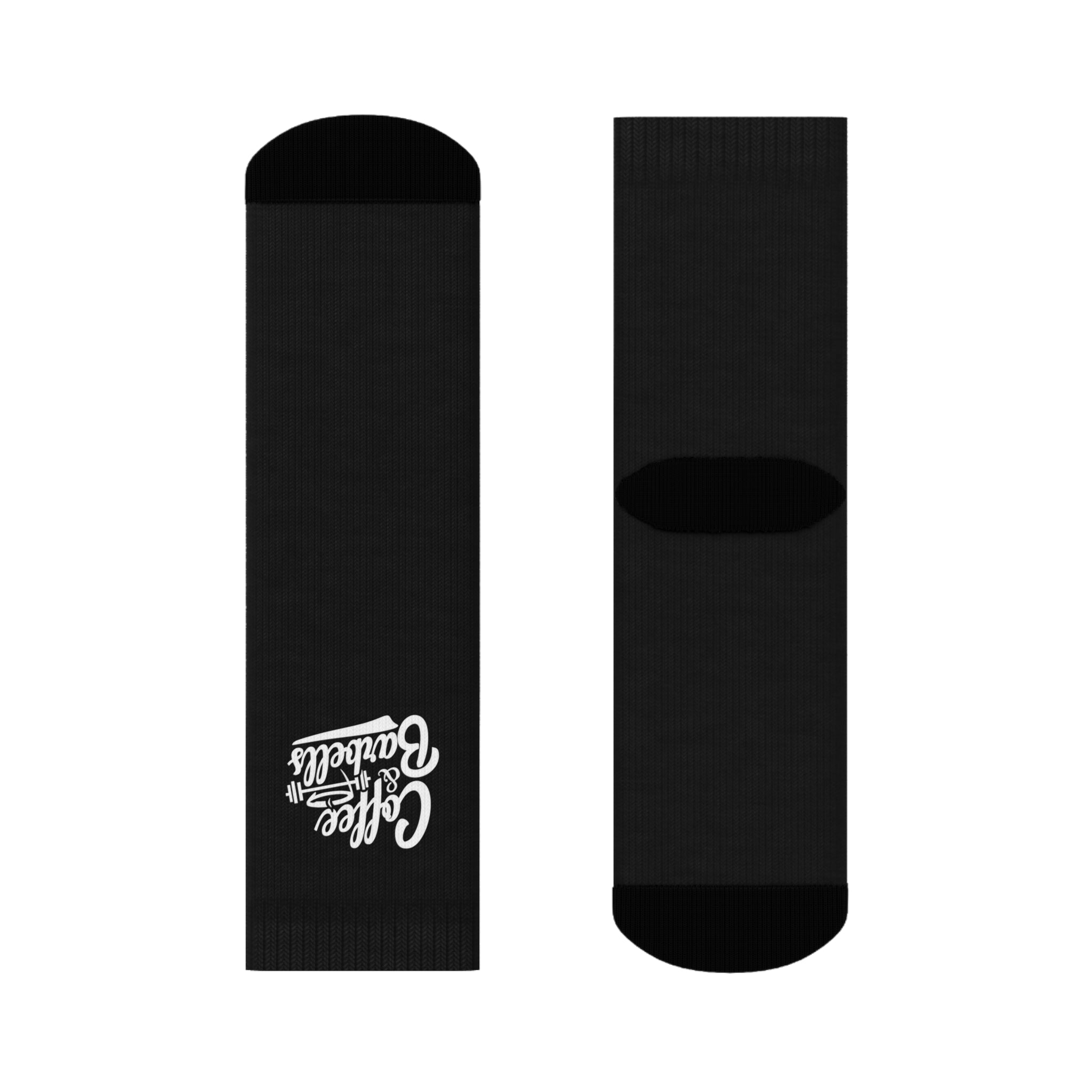 Coffee & Barbells - Socks - Black with White Logo