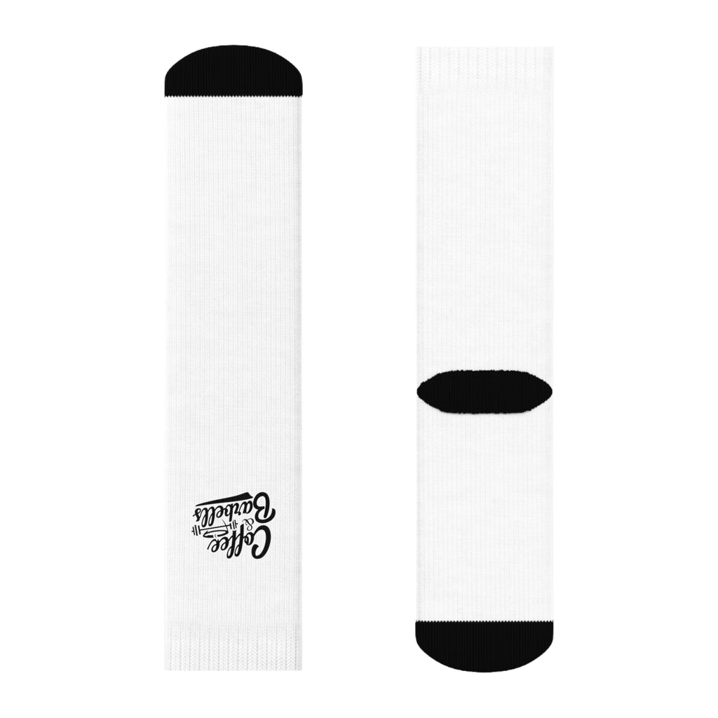 Coffee & Barbells - Socks - White with Black Logo
