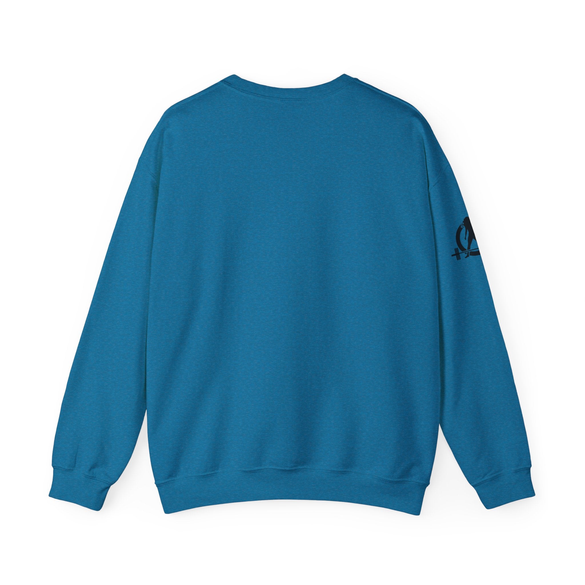 She is STRONG - Unisex Heavy Blend™ Crewneck Sweatshirt - Front Black Logo - Plain Back