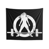 Indoor Wall Tapestries - Black - White Distressed Logo