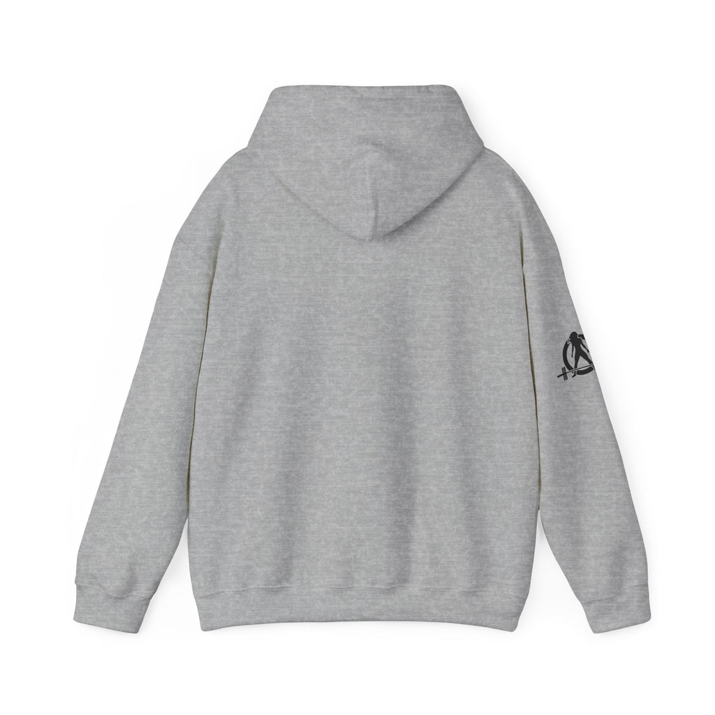 Lift Heavy Run Fast - Unisex Heavy Blend Hooded Sweatshirt  - Front Black Logo
