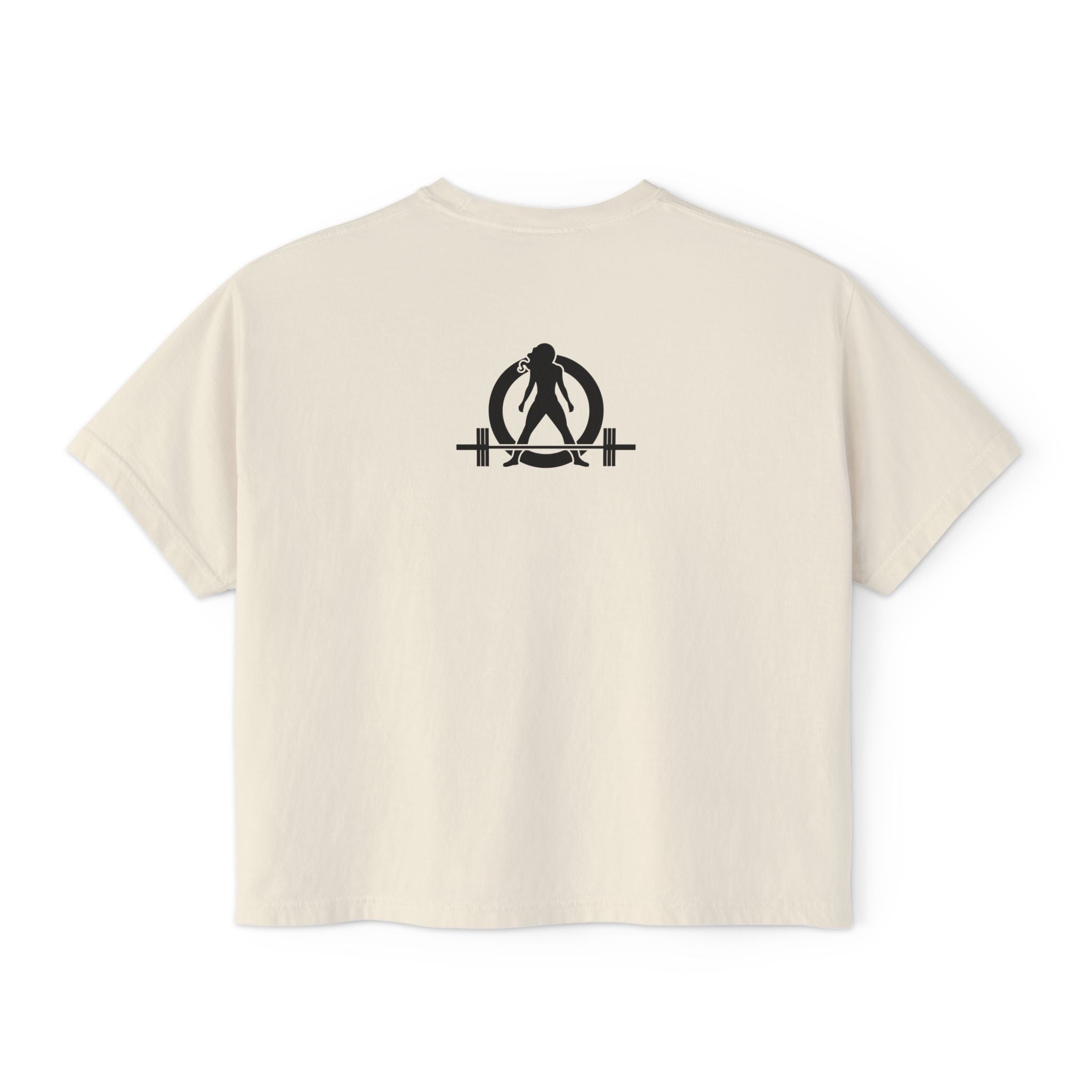 Strong Not Skinny - Women's Boxy Tee - Black Logo Front & Back