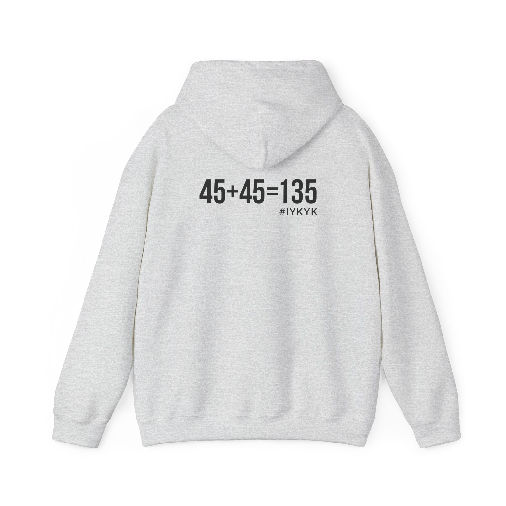 45 + 45 = 135 - Unisex Heavy Blend Hooded Sweatshirt  - Black Logo