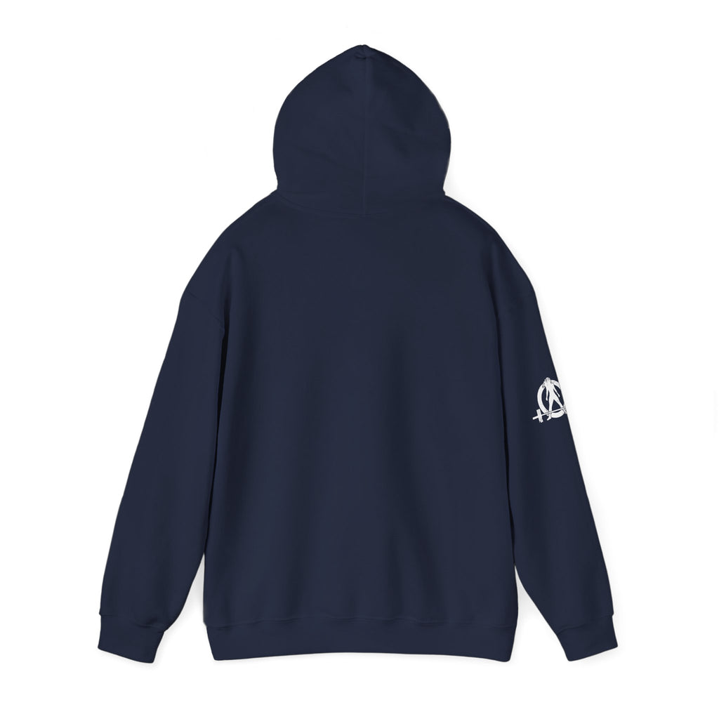 Lift Like.A Girl - Unisex Heavy Blend Hooded Sweatshirt - White Logo on Front & Right Sleeve
