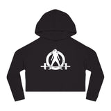 Women’s Cropped Hooded Sweatshirt - White Distressed Logo