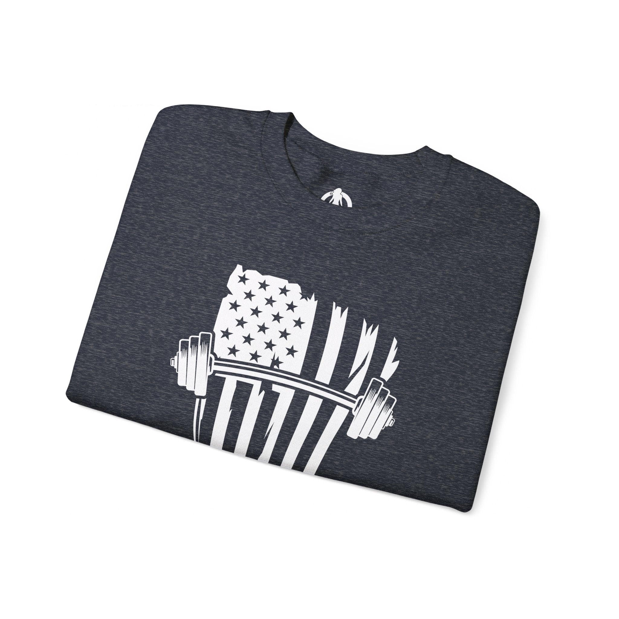 USA Barbell - Unisex Heavy Blend™ Crewneck Sweatshirt - White Logo
