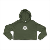 Stylish Women's Cropped Hoodie - White Classic Logo