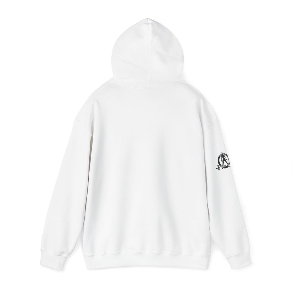 Coffee & Barbells  - Unisex Heavy Blend Hooded Sweatshirt - Black Logo on Front & Right Sleeve
