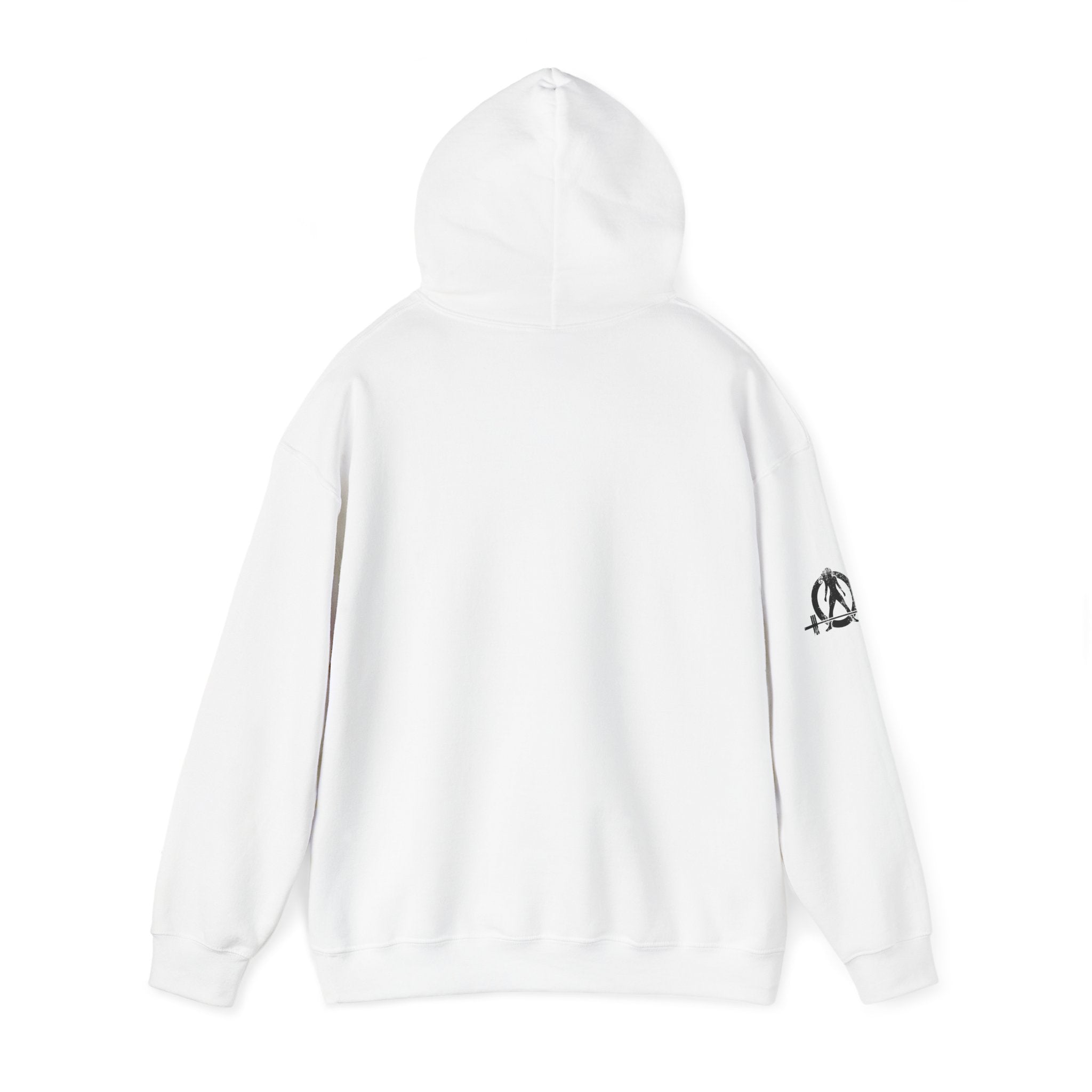 Coffee & Barbells  - Unisex Heavy Blend Hooded Sweatshirt - Black Logo on Front & Right Sleeve