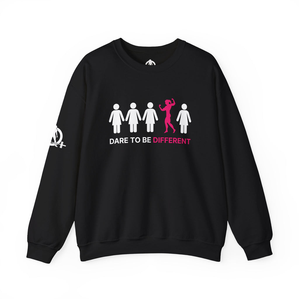 Dare To Be Different - Flex - Unisex Heavy Blend™ Crewneck Sweatshirt - Front  Logo Plain Back
