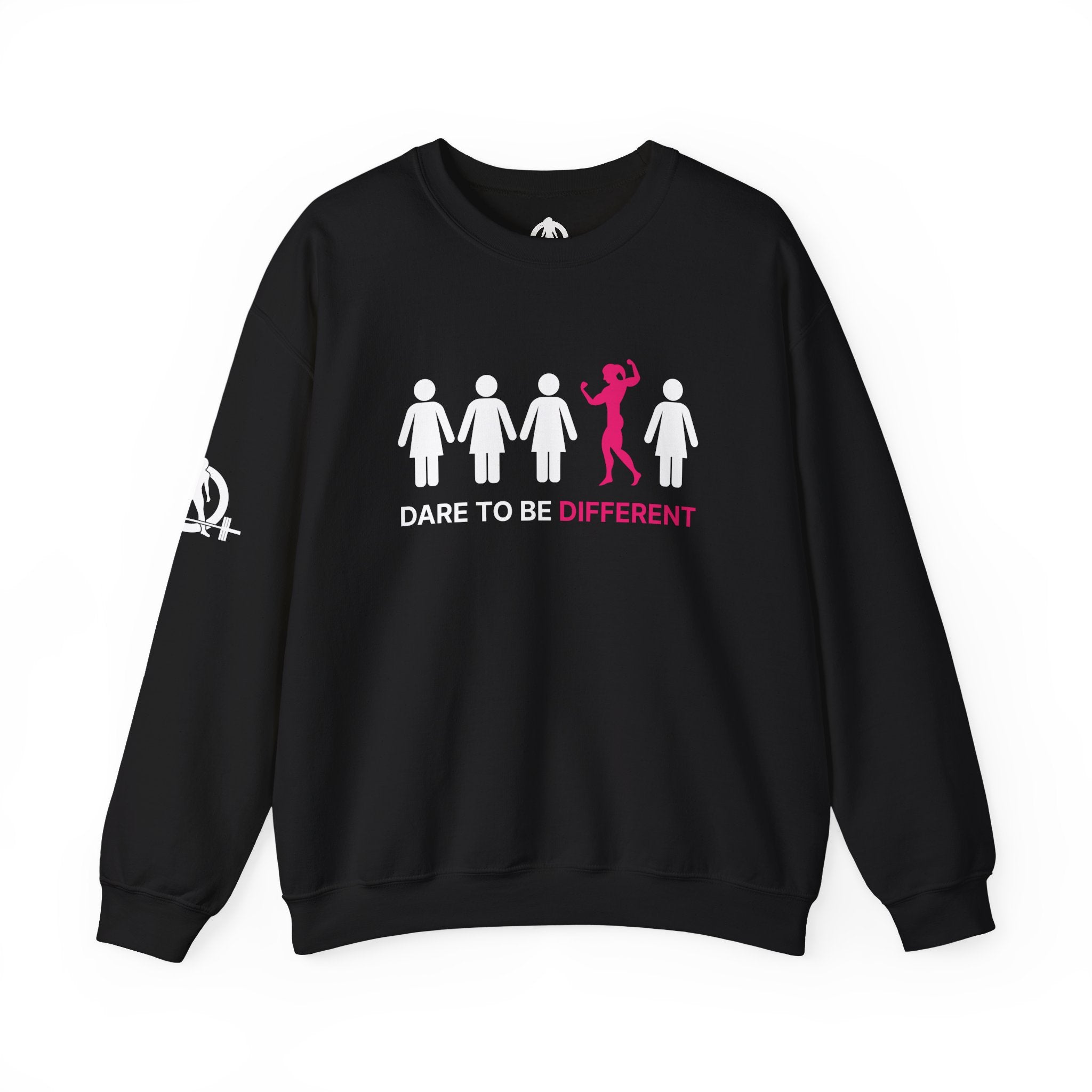 Dare To Be Different - Flex - Unisex Heavy Blend™ Crewneck Sweatshirt - Front  Logo Plain Back