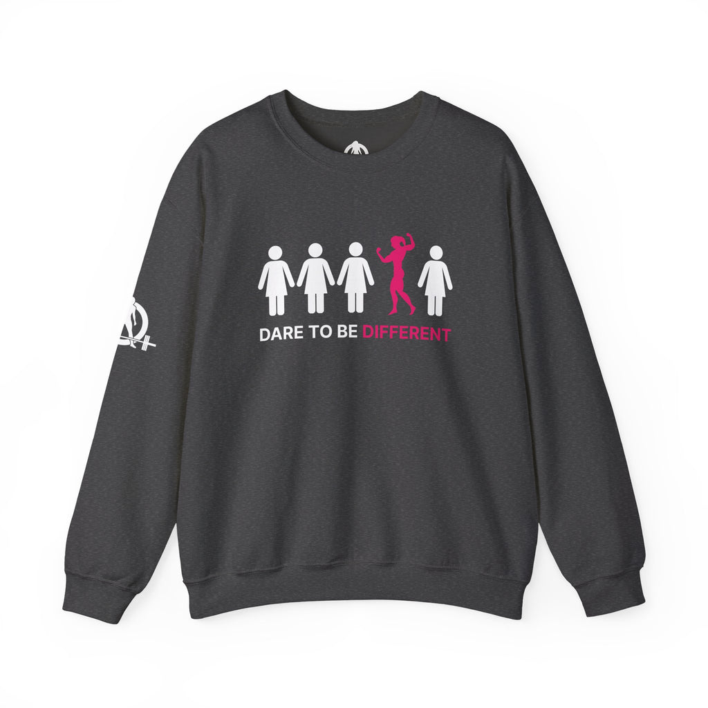 Dare To Be Different - Flex - Unisex Heavy Blend™ Crewneck Sweatshirt - Front  Logo Plain Back