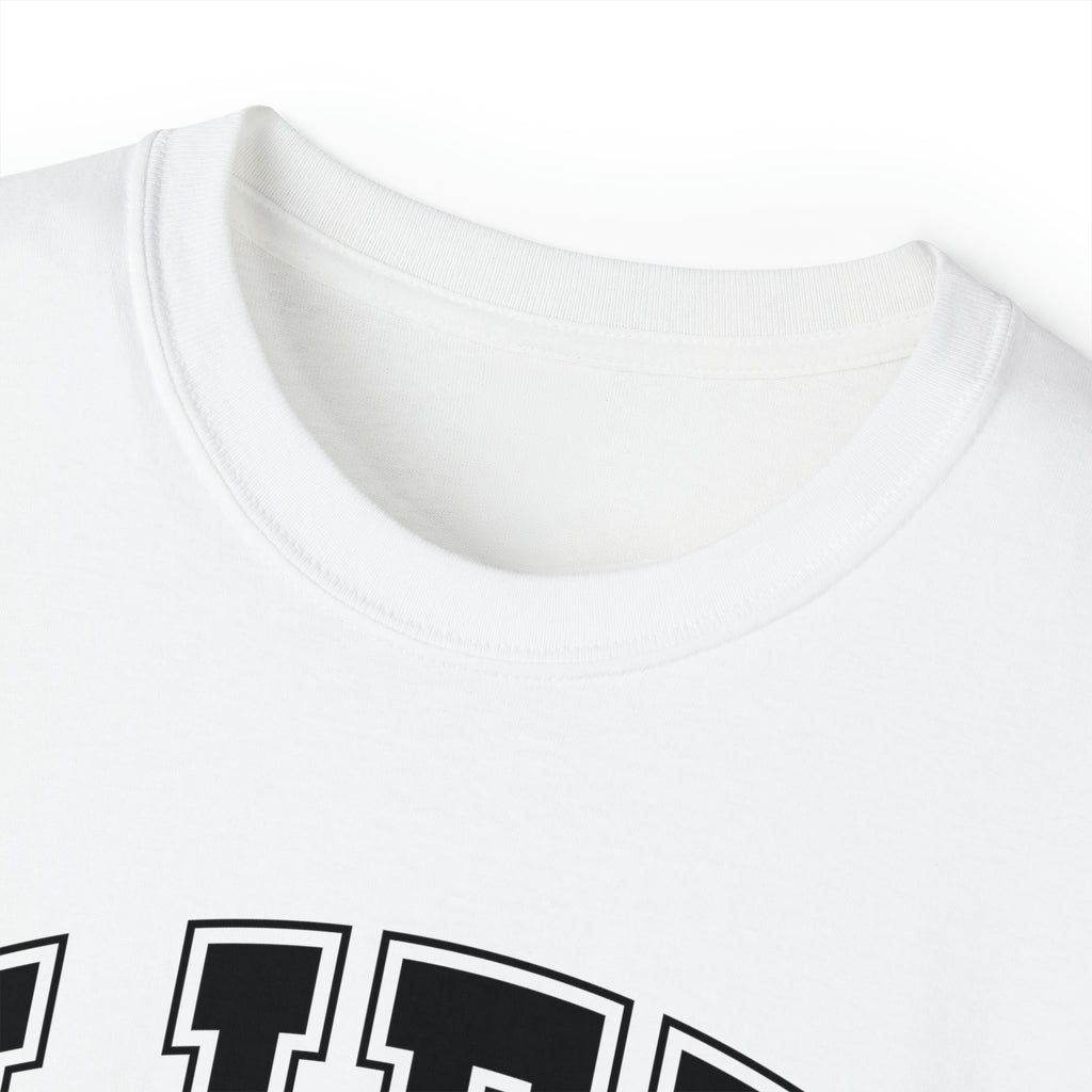 Lift Like A Girl - Unisex Ultra Cotton Tee - Front Black Logo - Plain Back