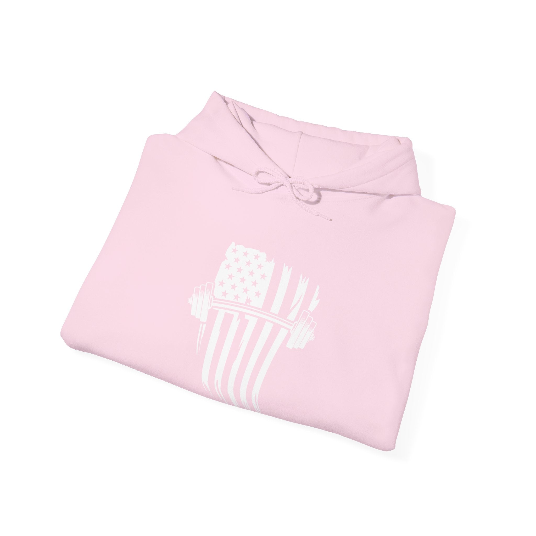 USA Barbell - Unisex Heavy Blend Hooded Sweatshirt  - Front White Logo
