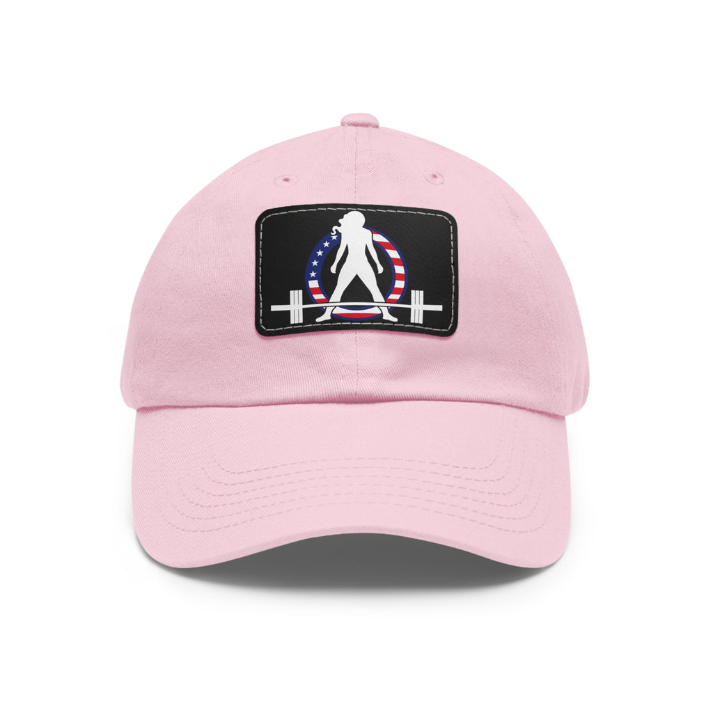 Dad Hat with Leather Patch (Rectangle) - USA Dark Logo