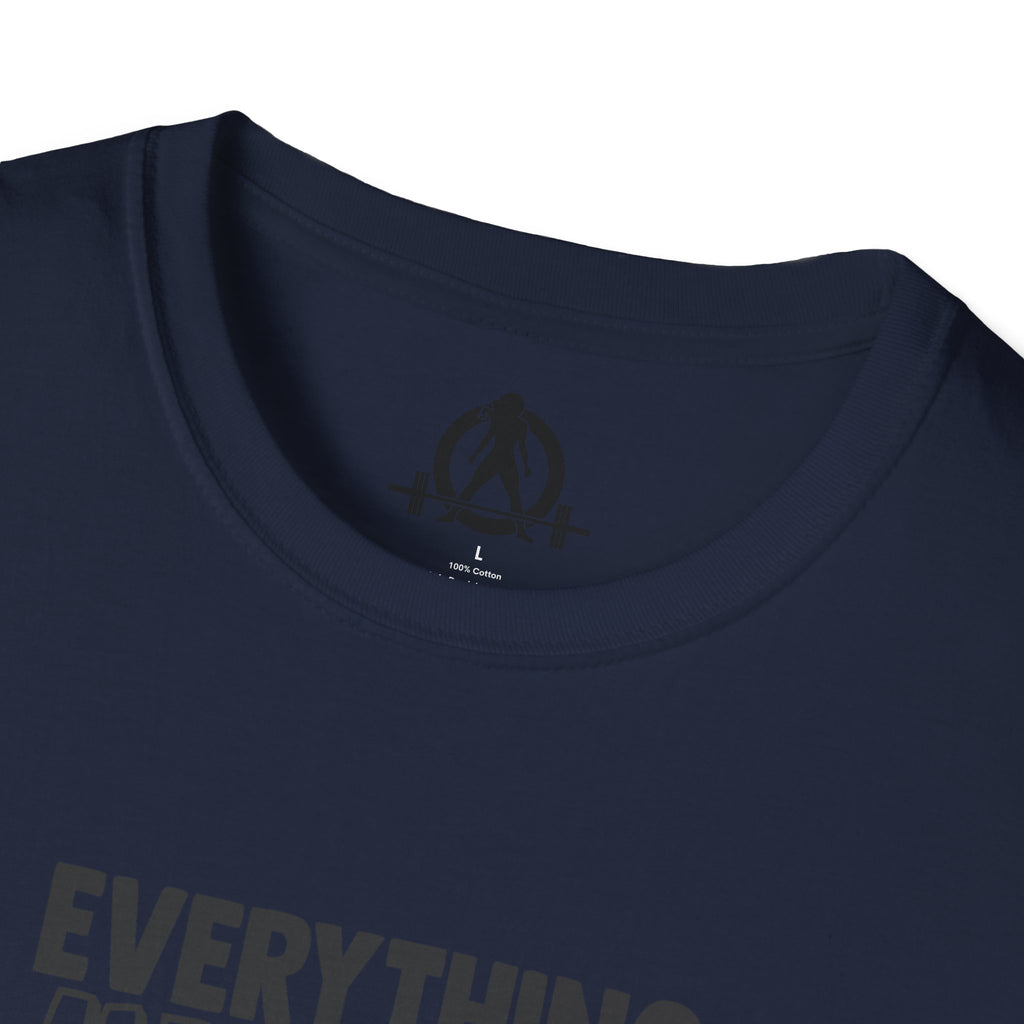 Everything Hurts & I'm Hungry - Unisex Softstyle T-Shirt - Black Print on Front Plain Back