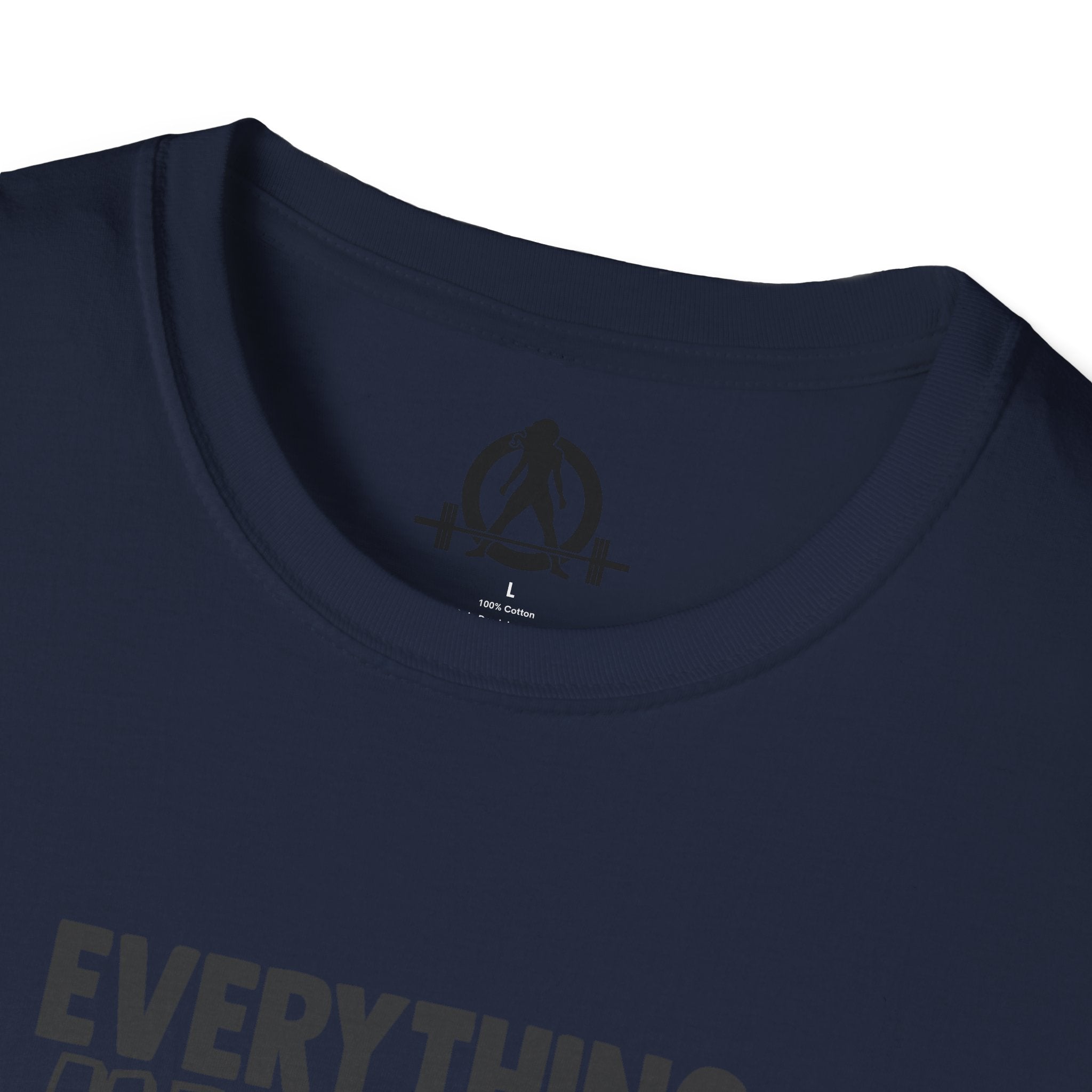 Everything Hurts & I'm Hungry - Unisex Softstyle T-Shirt - Black Print on Front Plain Back