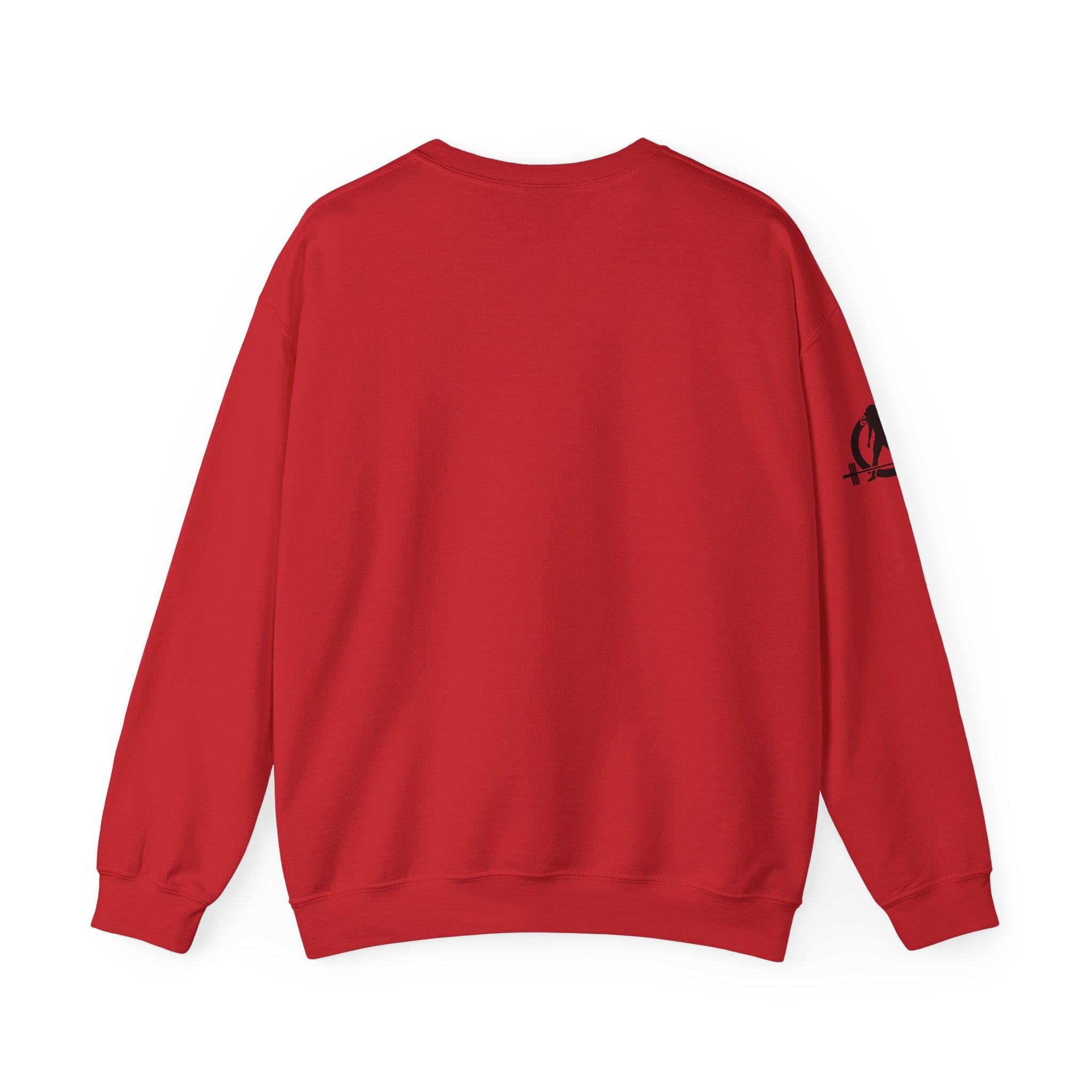 She is STRONG - Unisex Heavy Blend™ Crewneck Sweatshirt - Front Black Logo - Plain Back