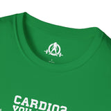 Cardio = Lift Weights Faster - Unisex Softstyle T-Shirt - Logo Front