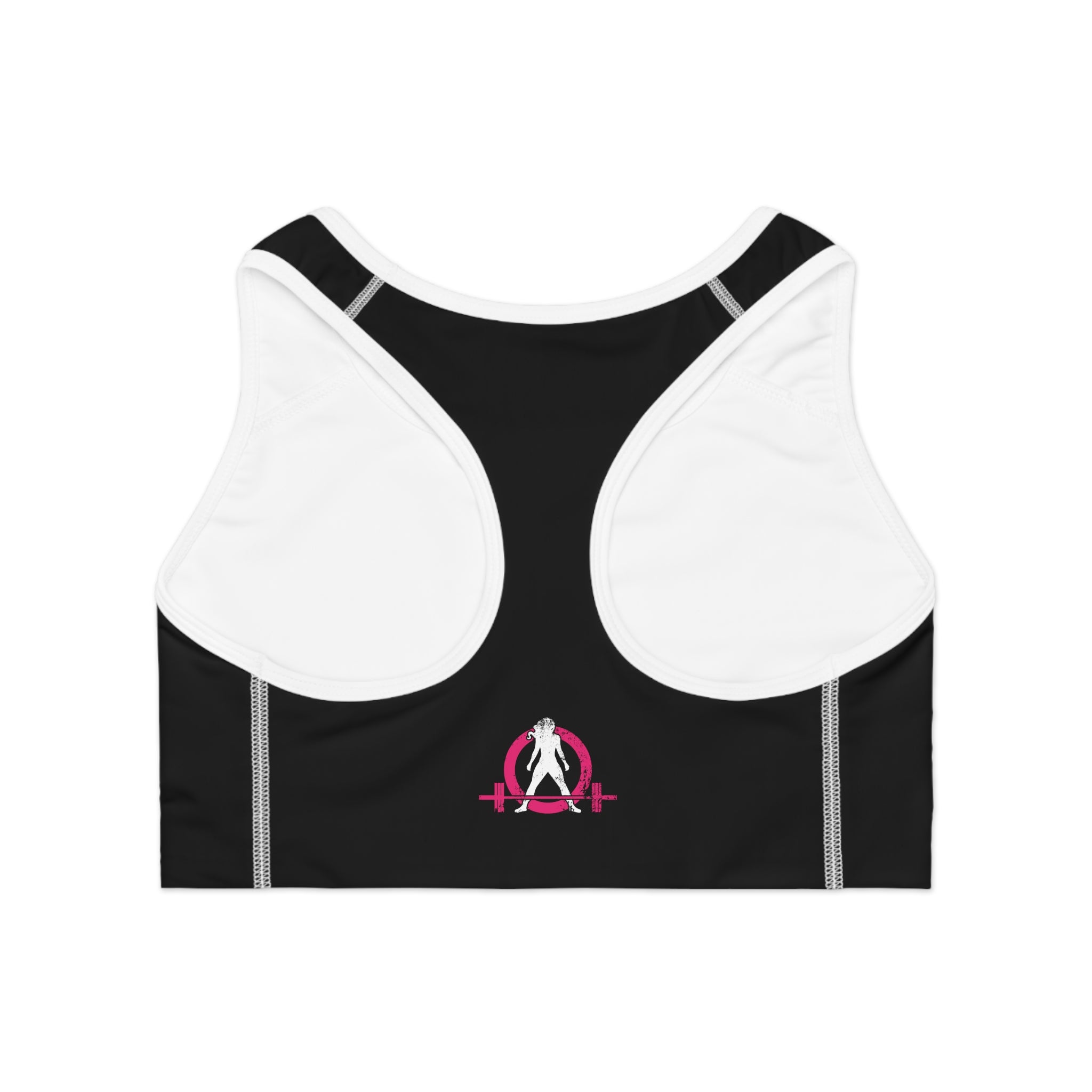 WWLW Sports Bra (AOP) - Color Distressed Logo - Black