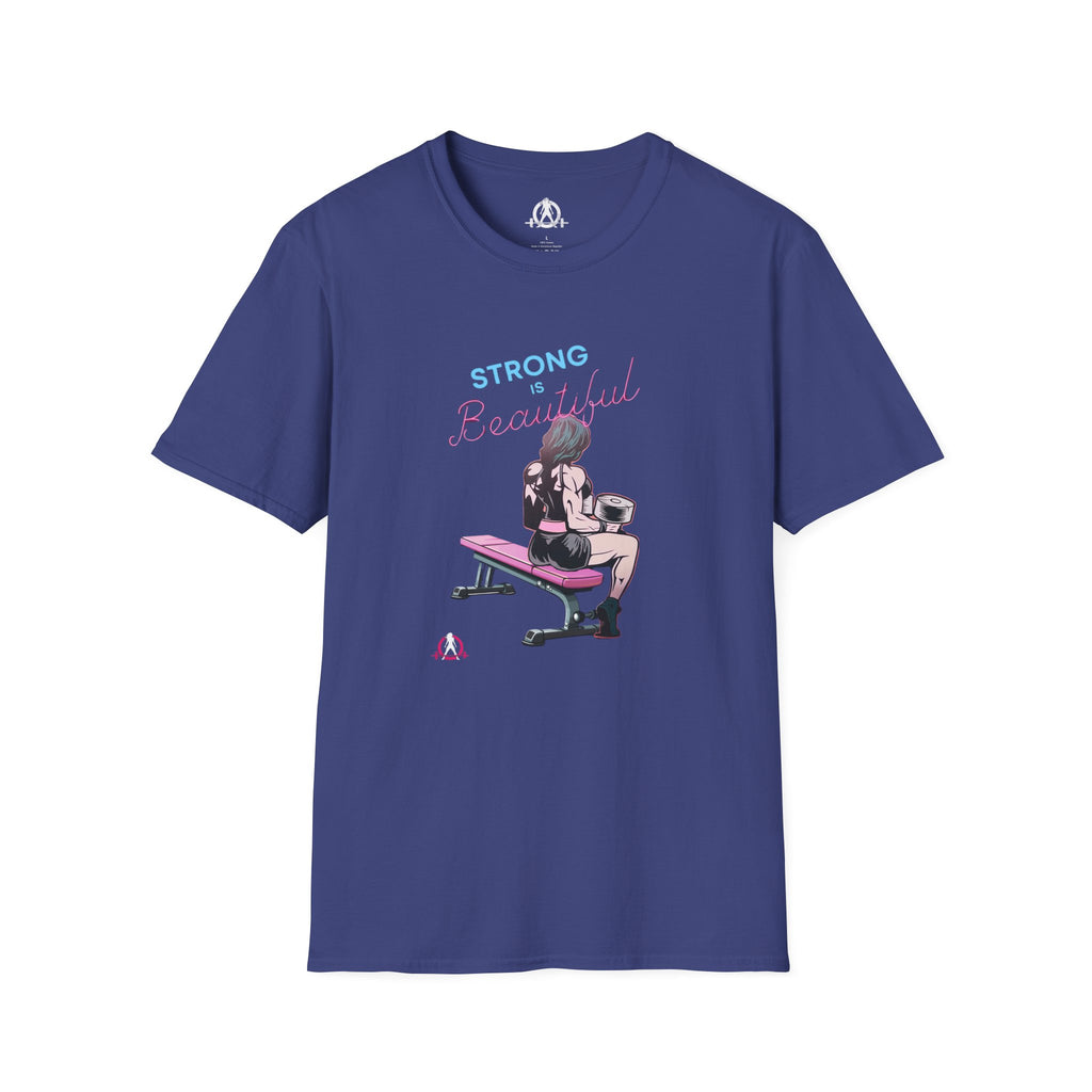 Strong Is Beautiful - Comic - Unisex Softstyle T-Shirt - White Print on Front Plain Back