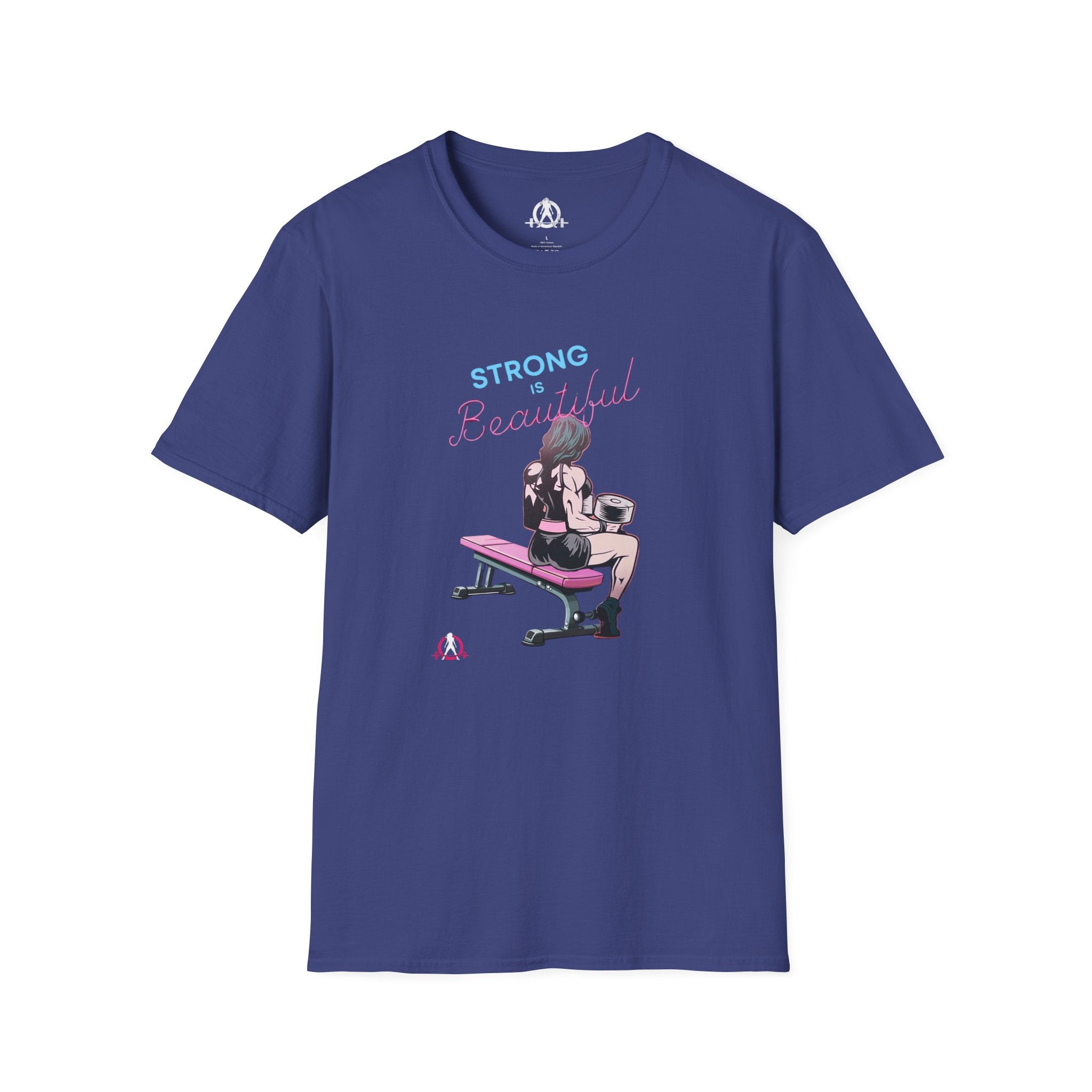 Strong Is Beautiful - Comic - Unisex Softstyle T-Shirt - White Print on Front Plain Back