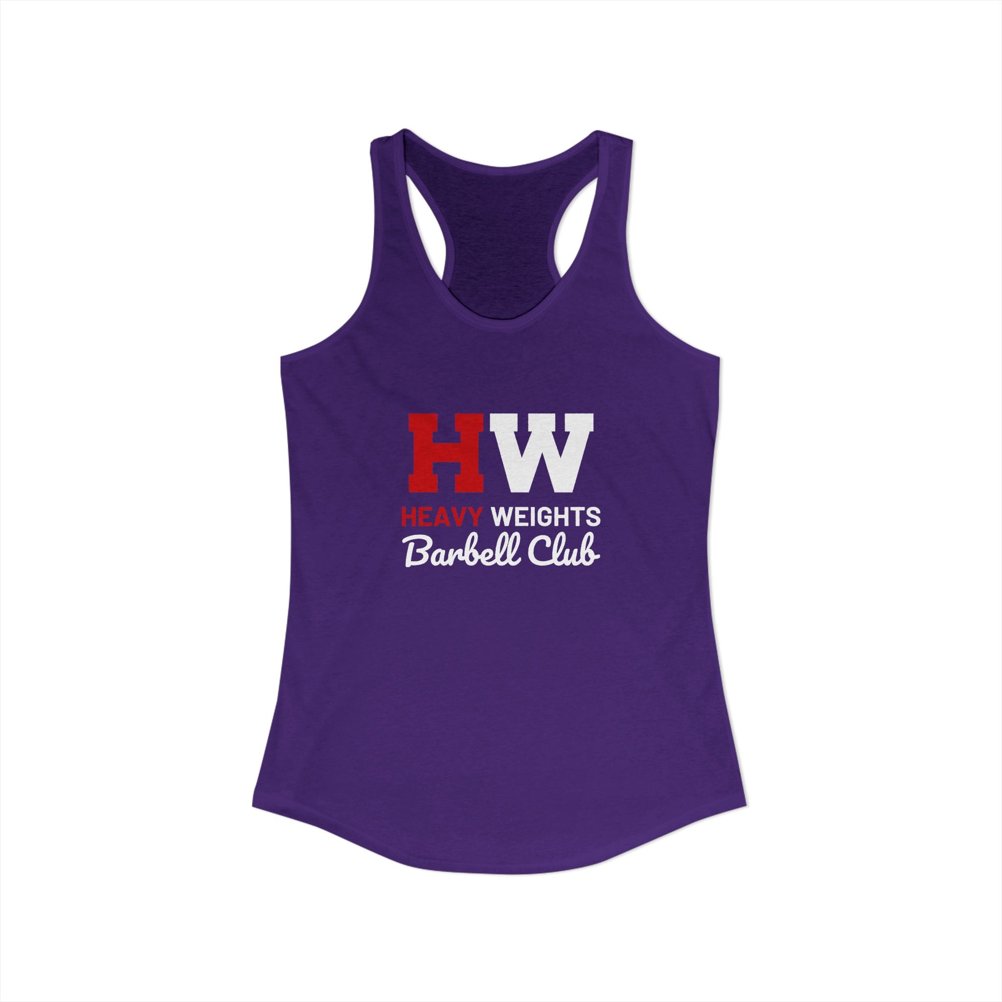 Heavy Weights Barbell Club - Women's Ideal Racerback Tank - Classic Logo - Plain Back