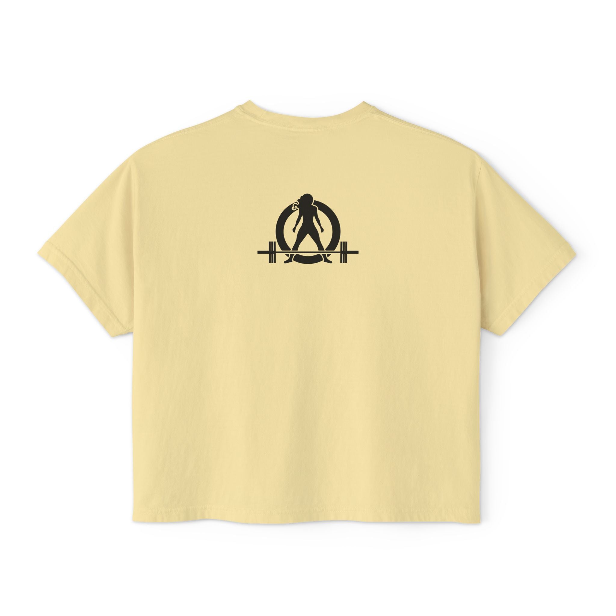 Strong Not Skinny - Women's Boxy Tee - Black Logo Front & Back