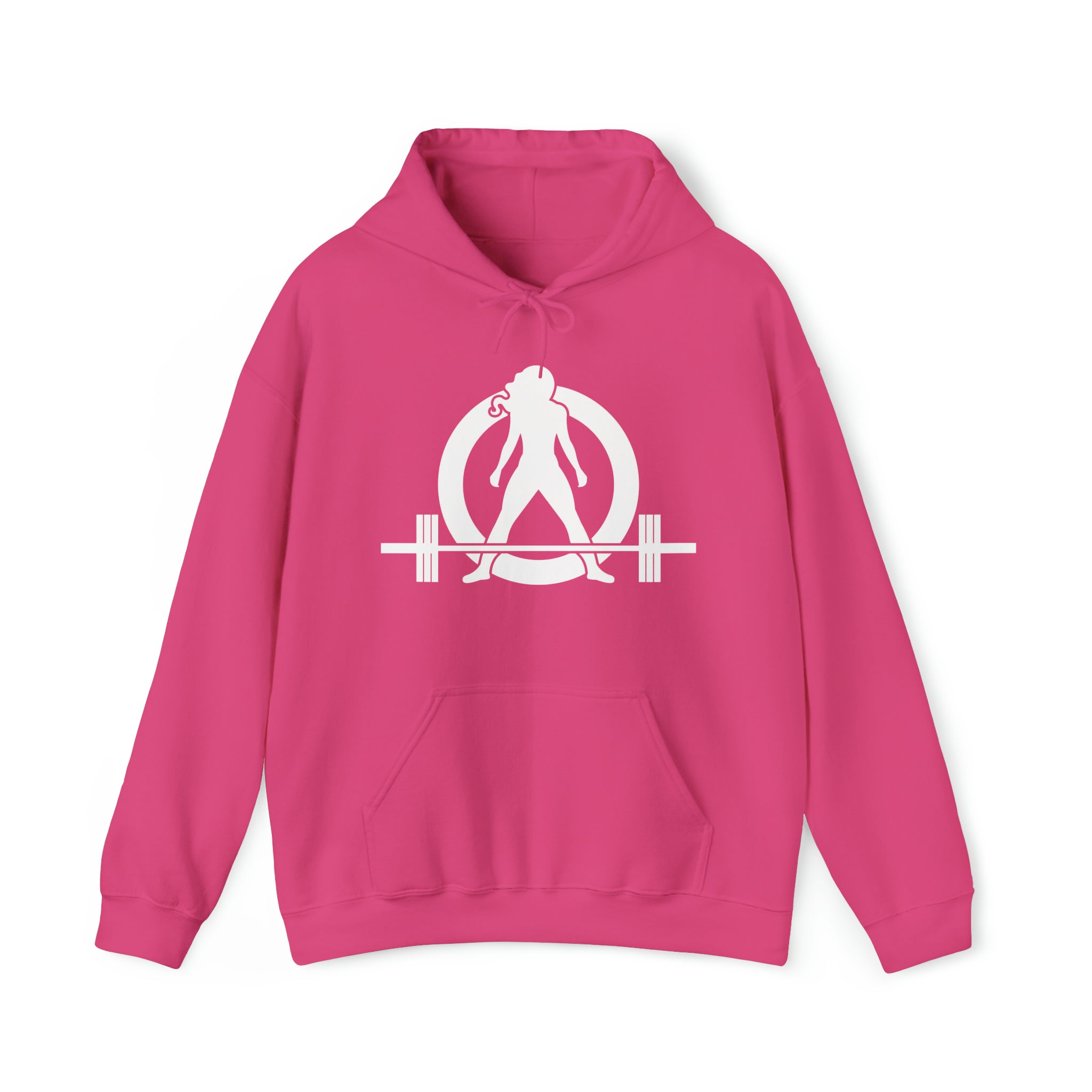 I Could Squat You - Classic Logo White - Unisex Heavy Blend Hooded Sweatshirt Print on Front & Back