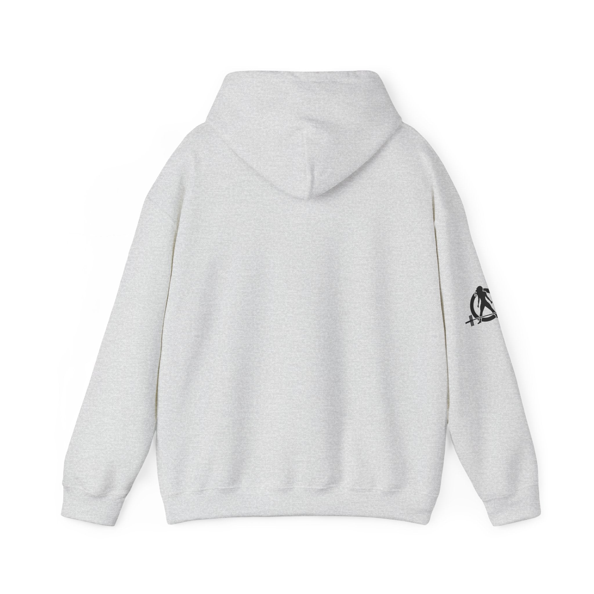 Lift Heavy Run Fast – Unisex Heavy Blend™ Hooded Sweatshirt (Front Black Logo) 🏋️‍♂️🏃‍♀️🖤