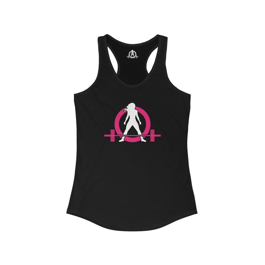 Cardio = Lift Weights Faster - Classic Color Logo - Ideal Racerback Tank - Front & Back Print