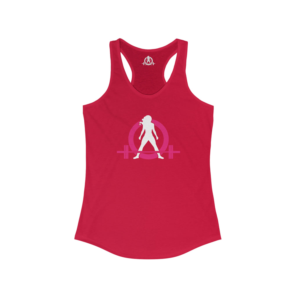 Cardio = Lift Weights Faster - Classic Color Logo - Ideal Racerback Tank - Front & Back Print