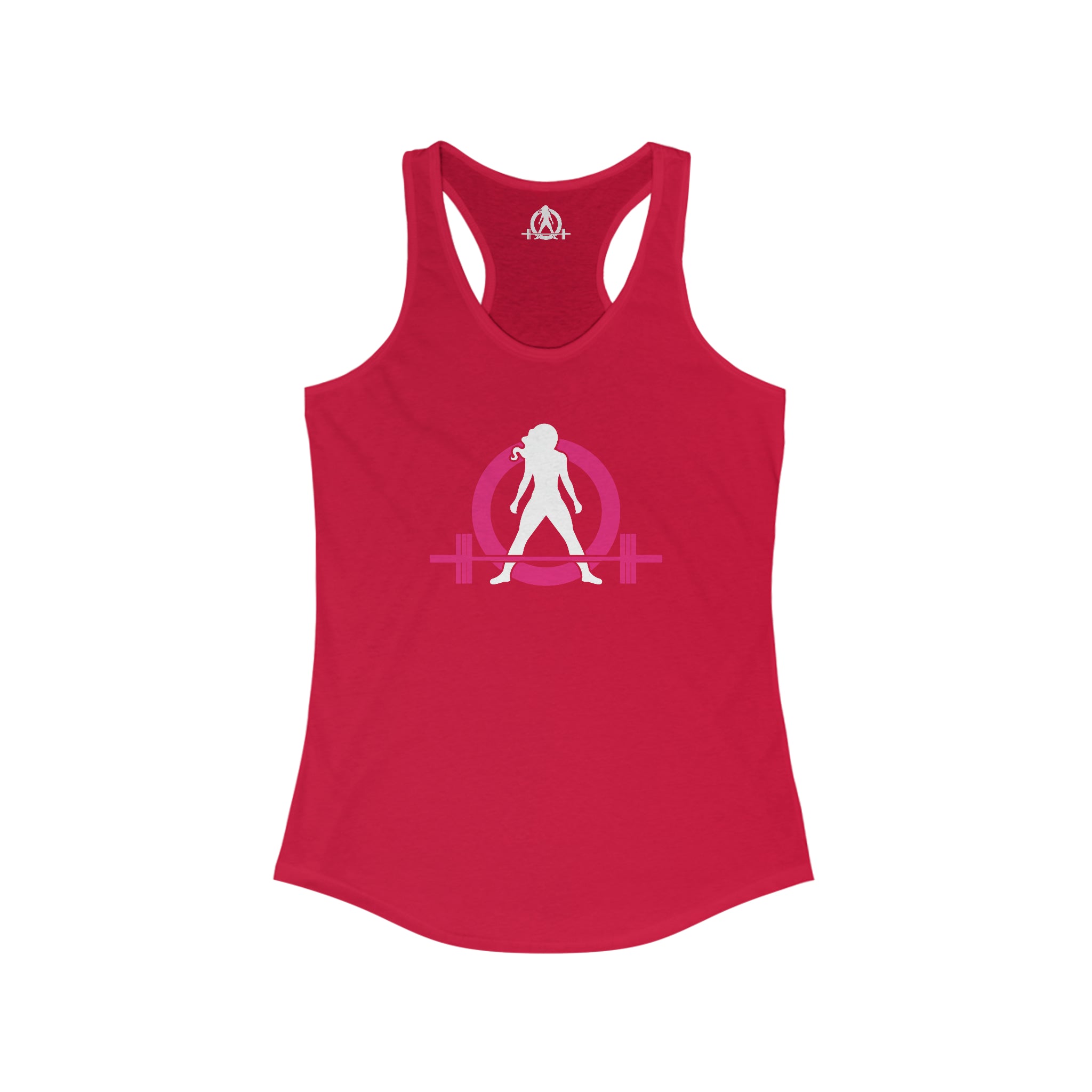Cardio = Lift Weights Faster - Classic Color Logo - Ideal Racerback Tank - Front & Back Print