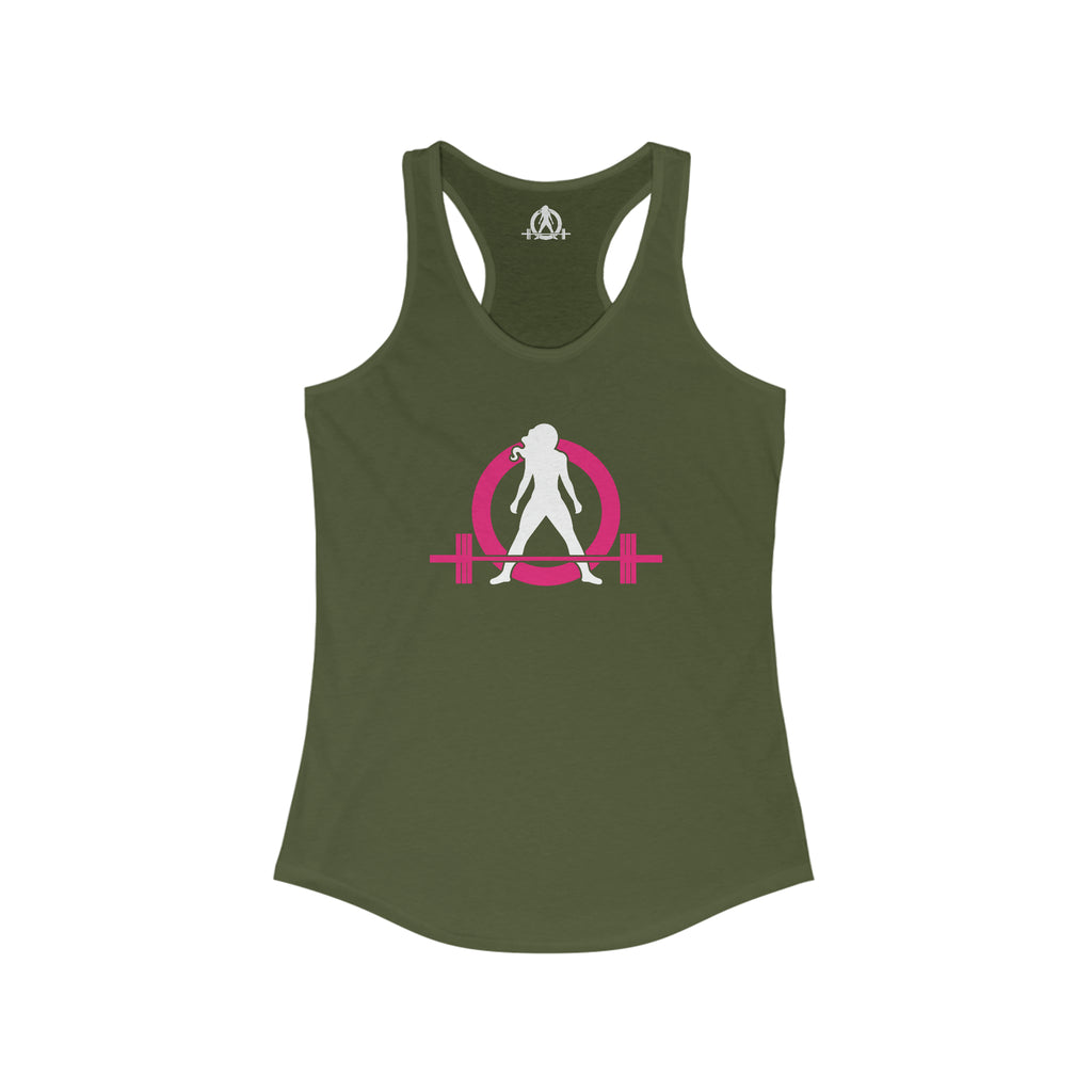 Cardio = Lift Weights Faster - Classic Color Logo - Ideal Racerback Tank - Front & Back Print
