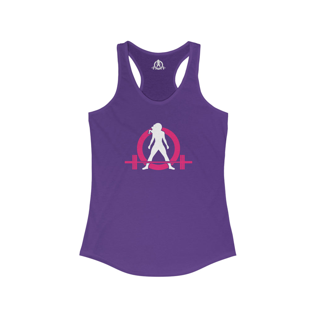 Cardio = Lift Weights Faster - Classic Color Logo - Ideal Racerback Tank - Front & Back Print