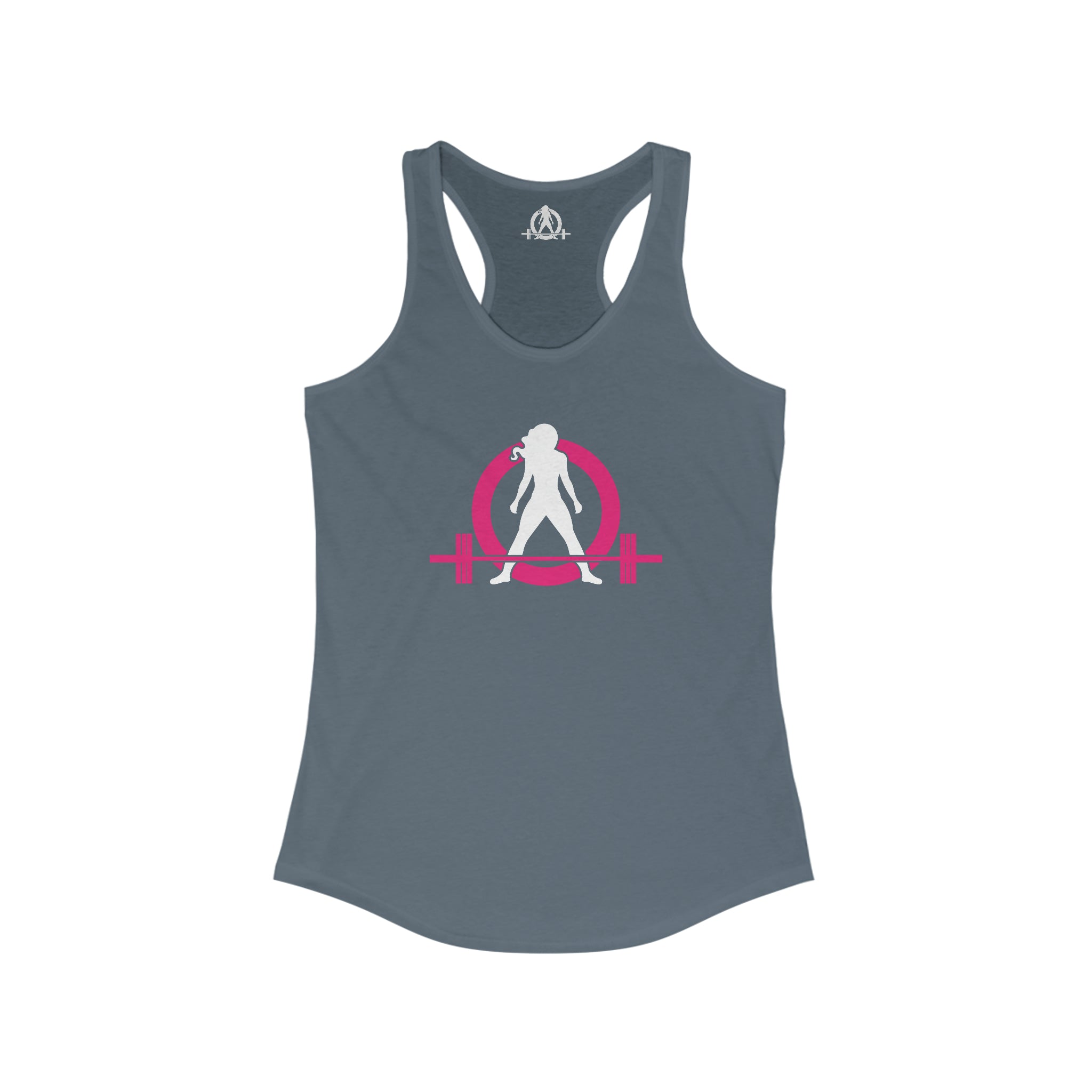 Cardio = Lift Weights Faster - Classic Color Logo - Ideal Racerback Tank - Front & Back Print