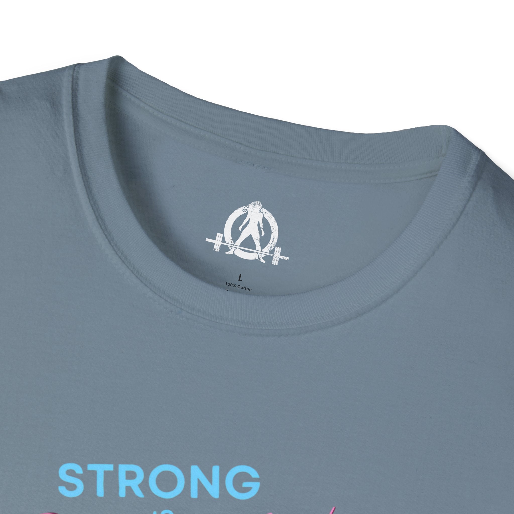 Strong Is Beautiful - Comic - Unisex Softstyle T-Shirt - White Print on Front Plain Back