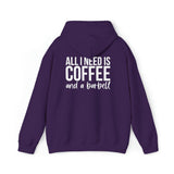 COFFEE and a Barbell - Unisex Heavy Blend Hooded Sweatshirt - Dark Logo