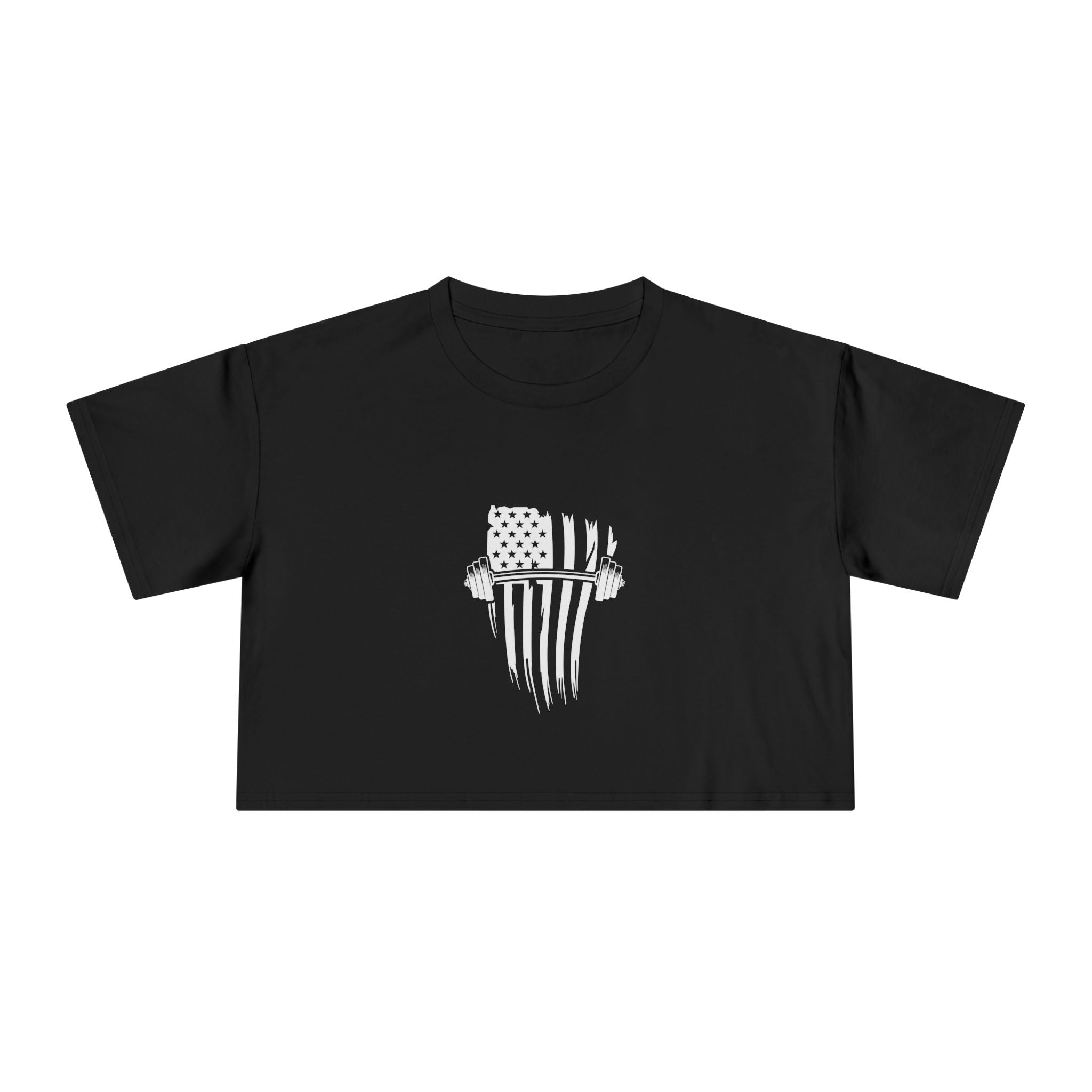USA Barbell - Women's Crop Tee - White Front Logo