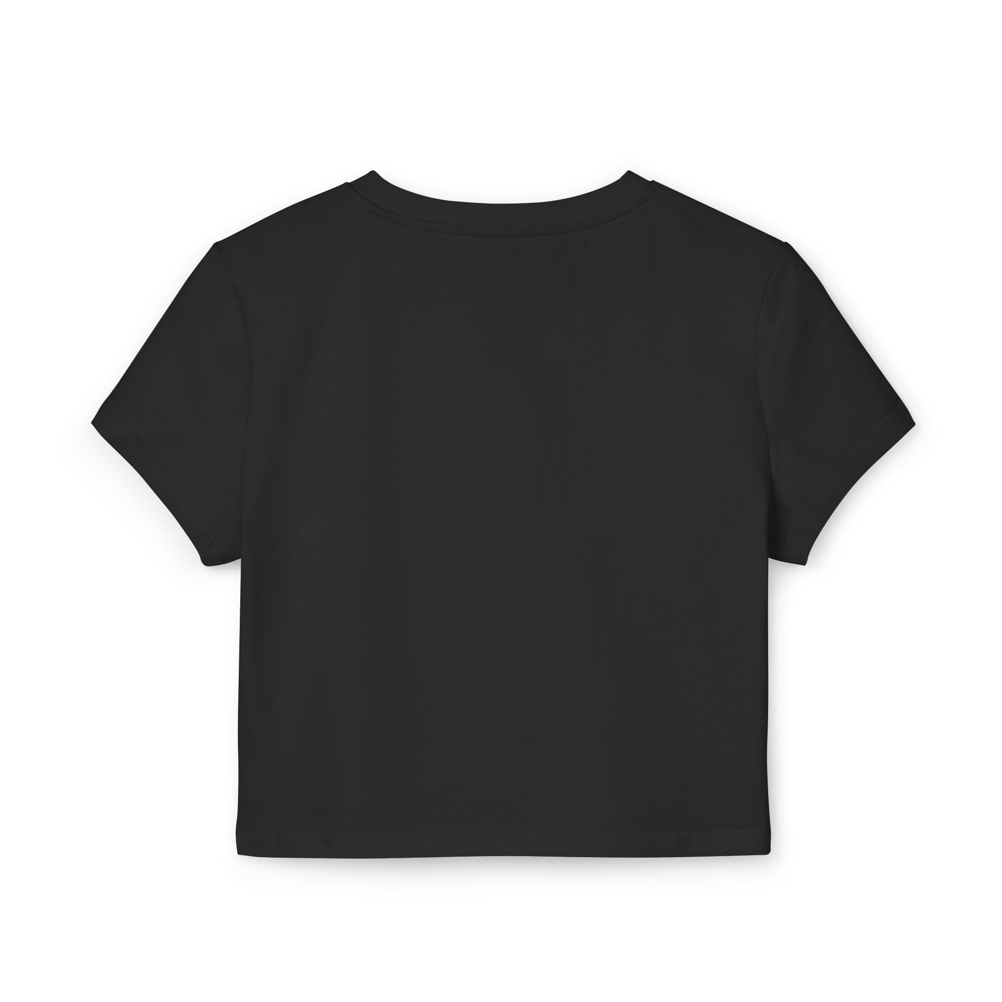 Women's Baby Tee - White Distressed Logo - Halloween Graveyard