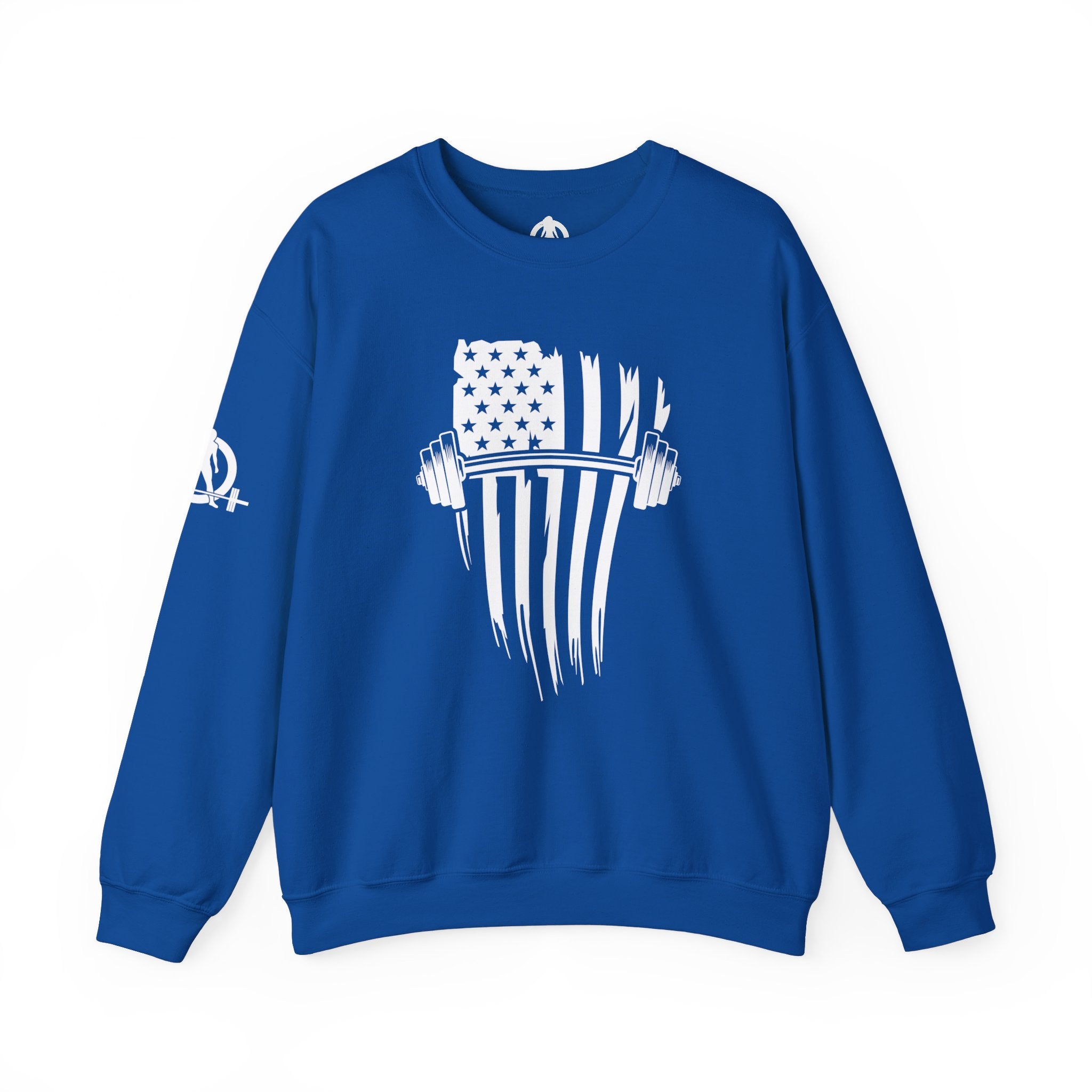 USA Barbell - Unisex Heavy Blend™ Crewneck Sweatshirt - White Logo